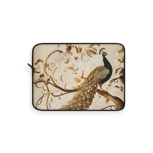 Golden Plumage Laptop Sleeve - Abstract Bold Color, Artistic Protective Cover for 12", 13", 15" Laptops