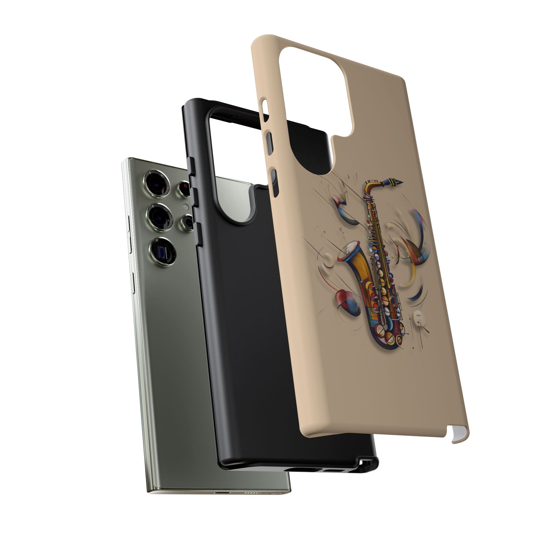 Brass Rhapsody Artistic Saxophone Music Tough Case for Samsung Galaxy S23 Ultra - Shockproof Phone Cover