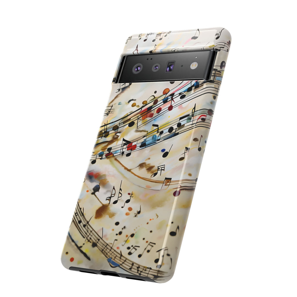 Melodic Flow Abstract Music Notes Tough Case for Google Pixel 6 Pro - Shockproof Phone Cover