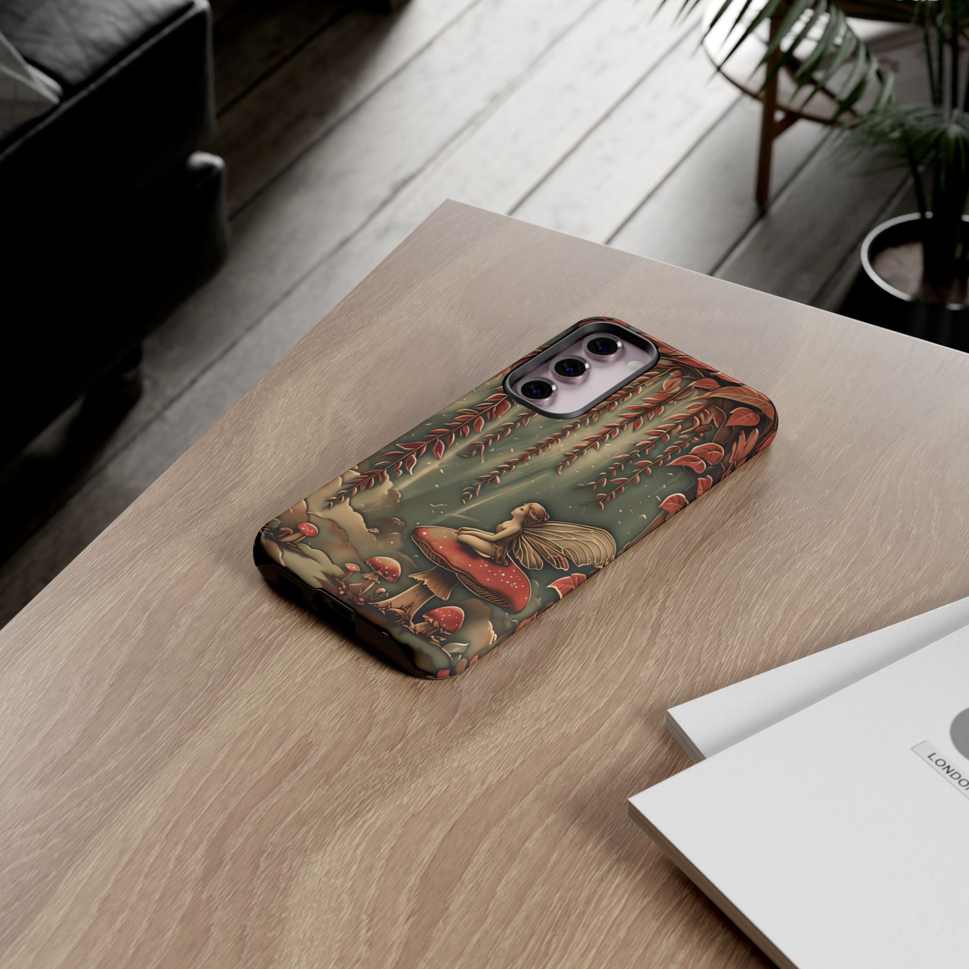 Willow Whisper - Tranquil Nature Art Samsung Galaxy S23 Plus Tough Phone Case - Serene Willow Tree & Meditative Figure Design