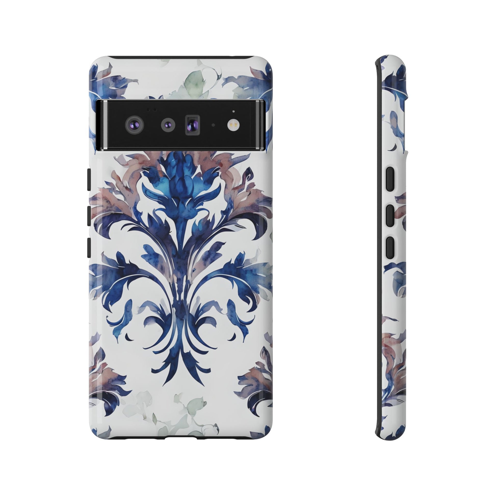 Delft Reverie - Elegant Blue & White Google Pixel 6 Pro Tough Phone Case - Dutch Delftware-Inspired Floral Design