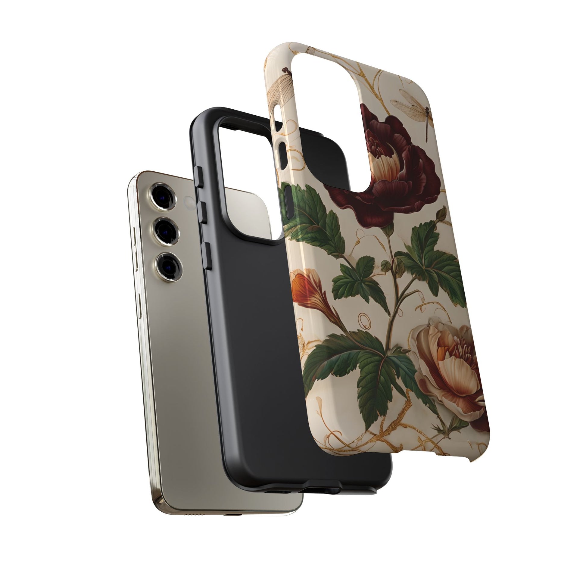 Vintage Burgundy Rose - Elegant Floral Samsung Galaxy S23 Phone Case - Classic Painterly Rose Design