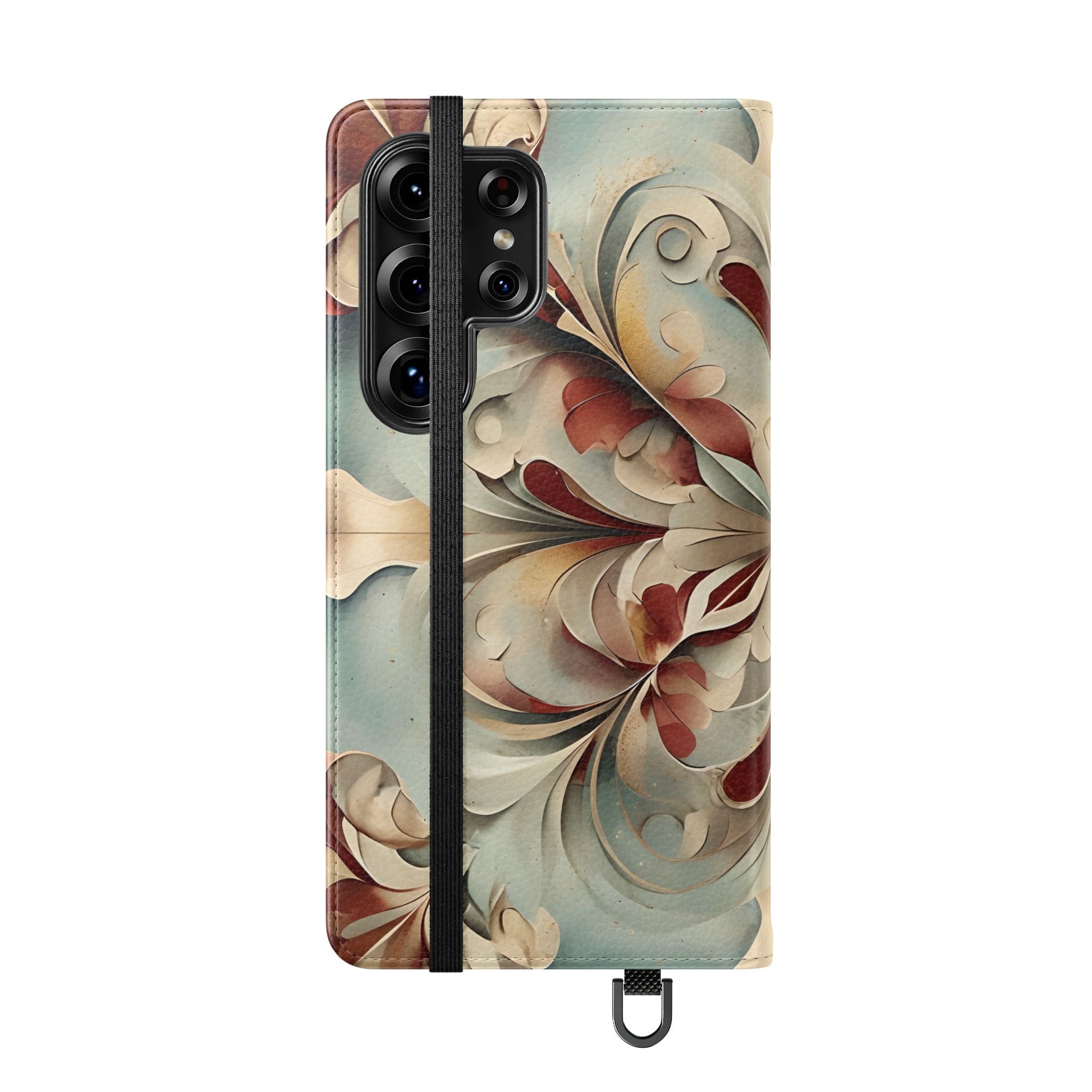 Vintage Baroque Blossom Wallet Phone Case - Elegant Floral Flip Cover for Samsung Galaxy S25 Ultra