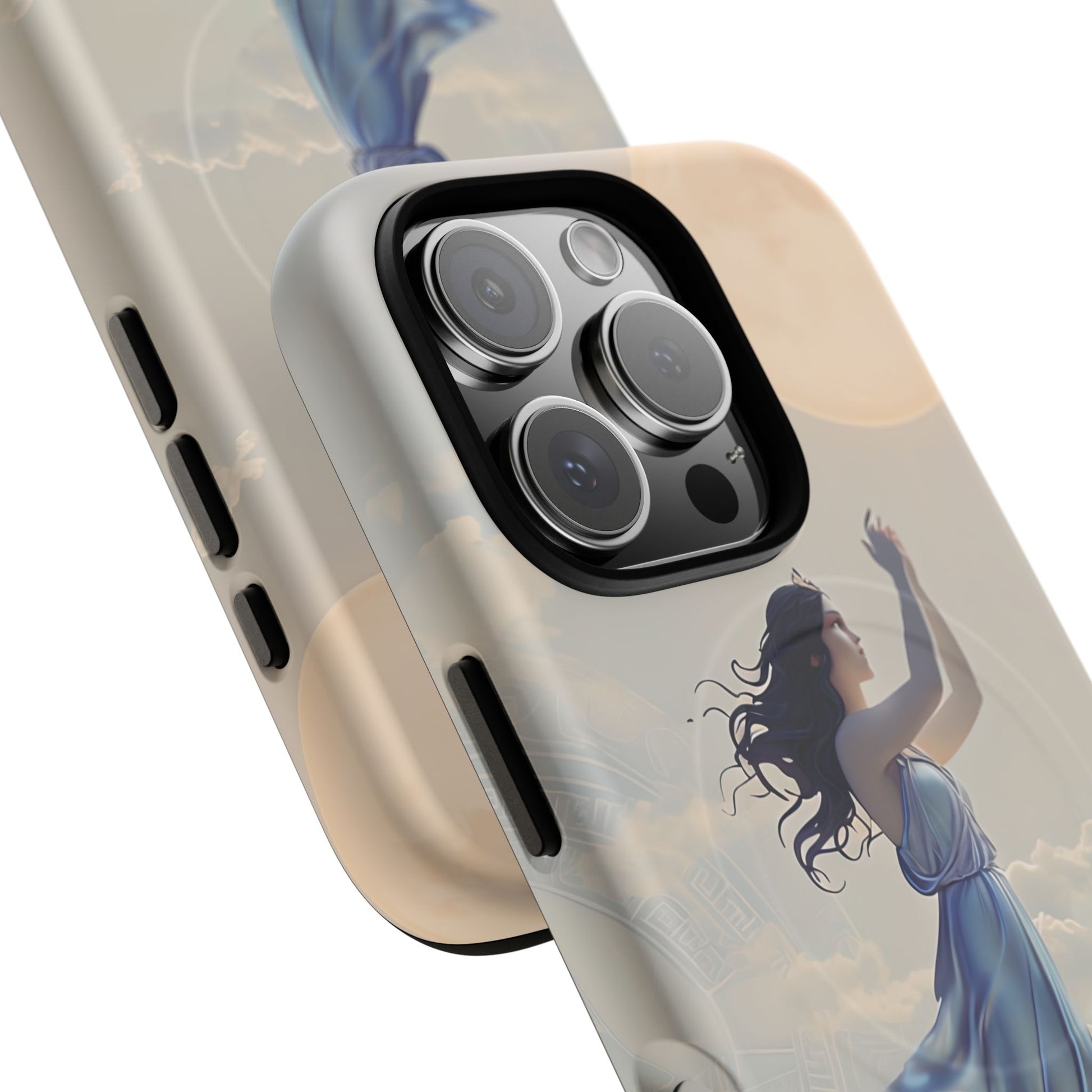 Moonlit Ascend - Ethereal Celestial Art iPhone 16 Pro MagSafe Phone Case -Dreamy Night Sky & Floating Woman Design