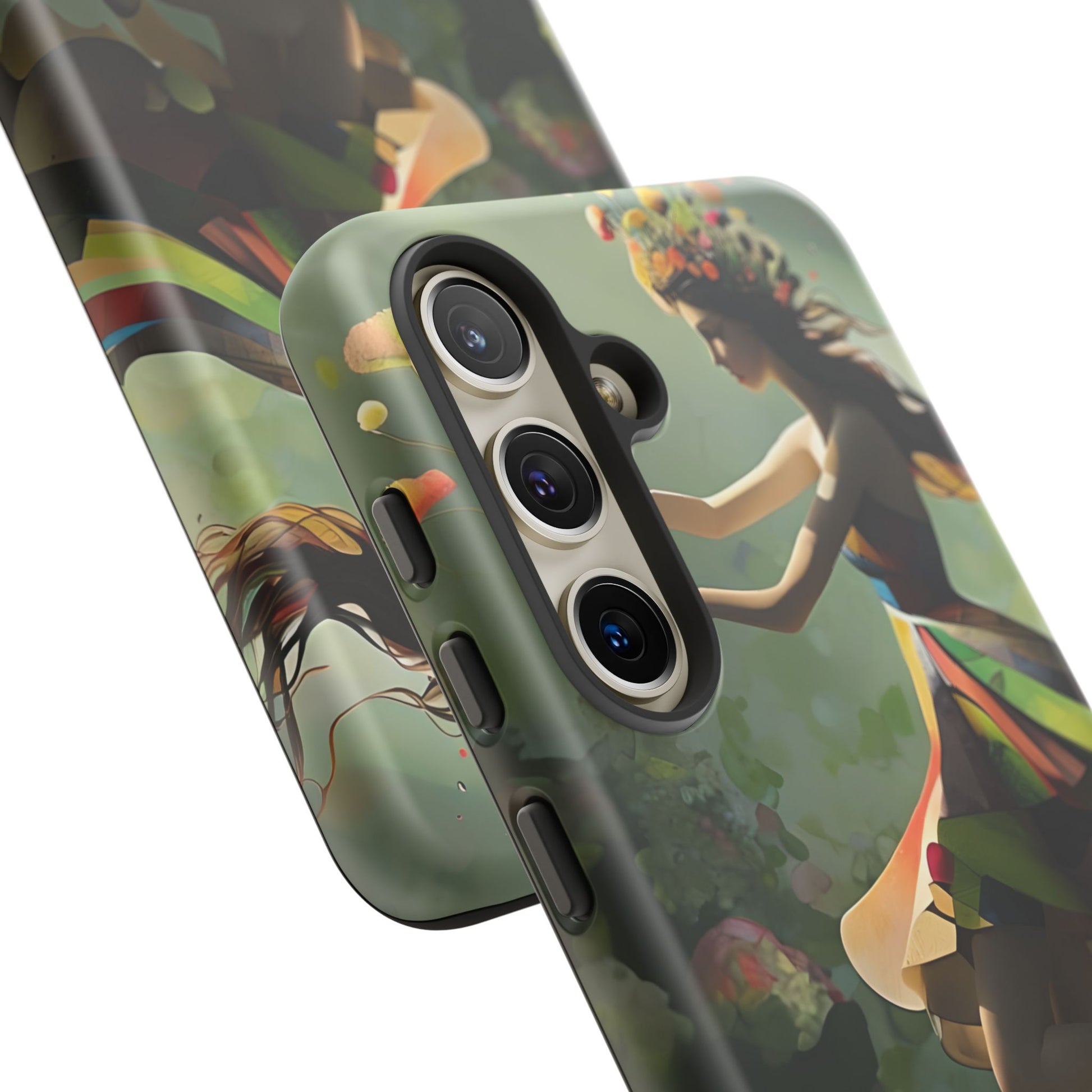 Dancing Wildflower Muse Samsung Galaxy S24 Tough Case - Artistic Floral Fantasy Cover - Whimsical Nature-Inspired Protective Accessory