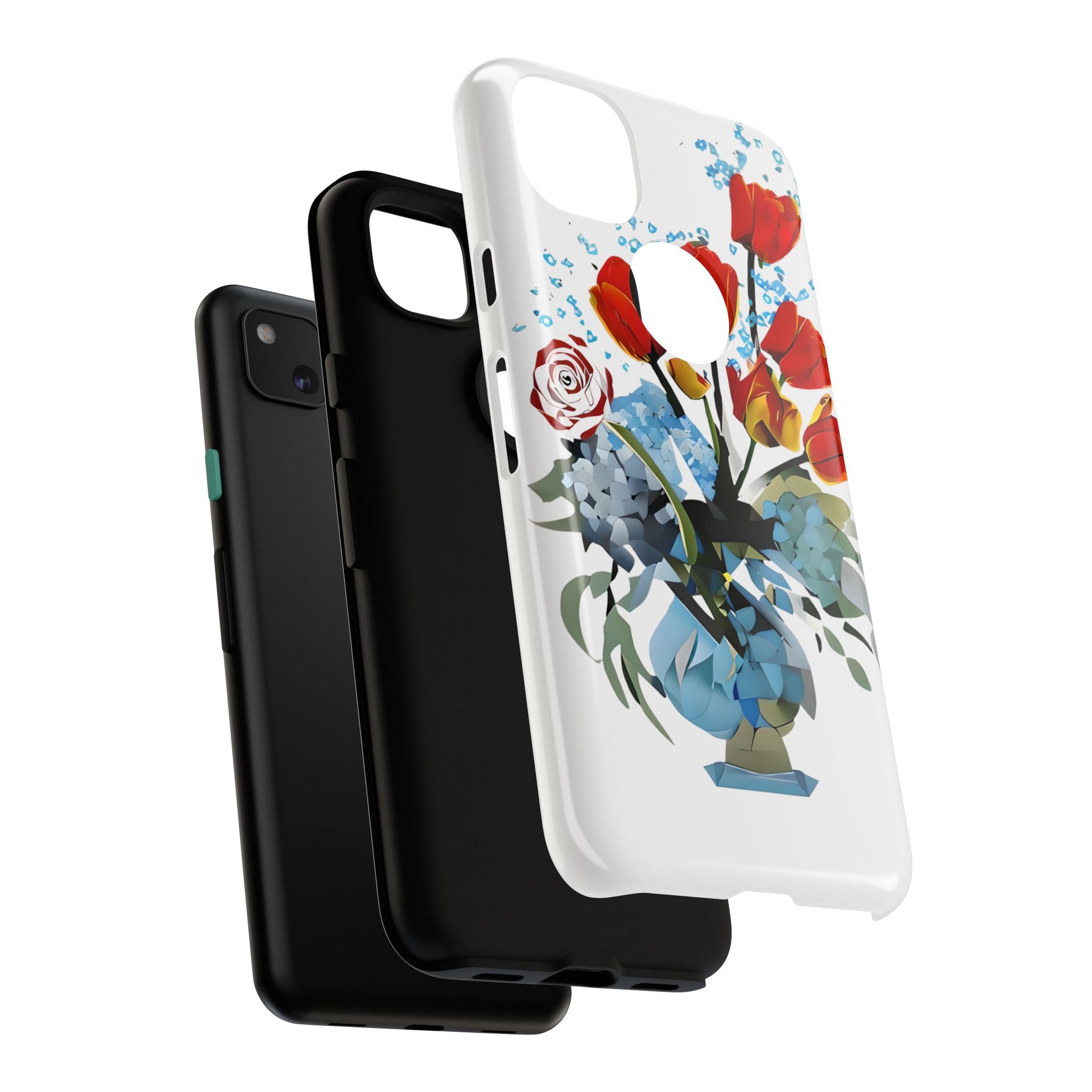 Bouquet Brilliance - Artistic Floral Google Pixel 4a Tough Phone Case - Vibrant Tulip, Rose & Hydrangea Design