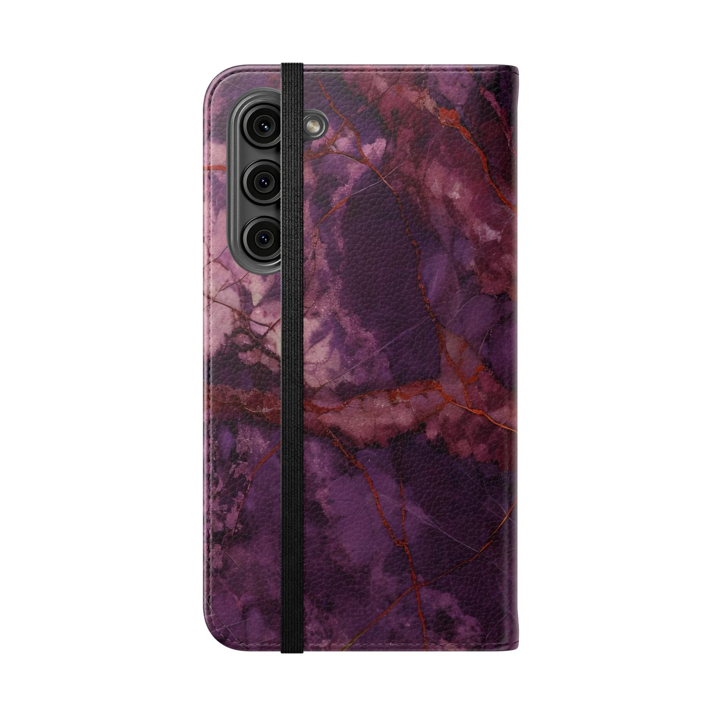 Amethyst Current Wallet Phone Case - Elegant Purple Marble Flip Cover for Samsung Galaxy