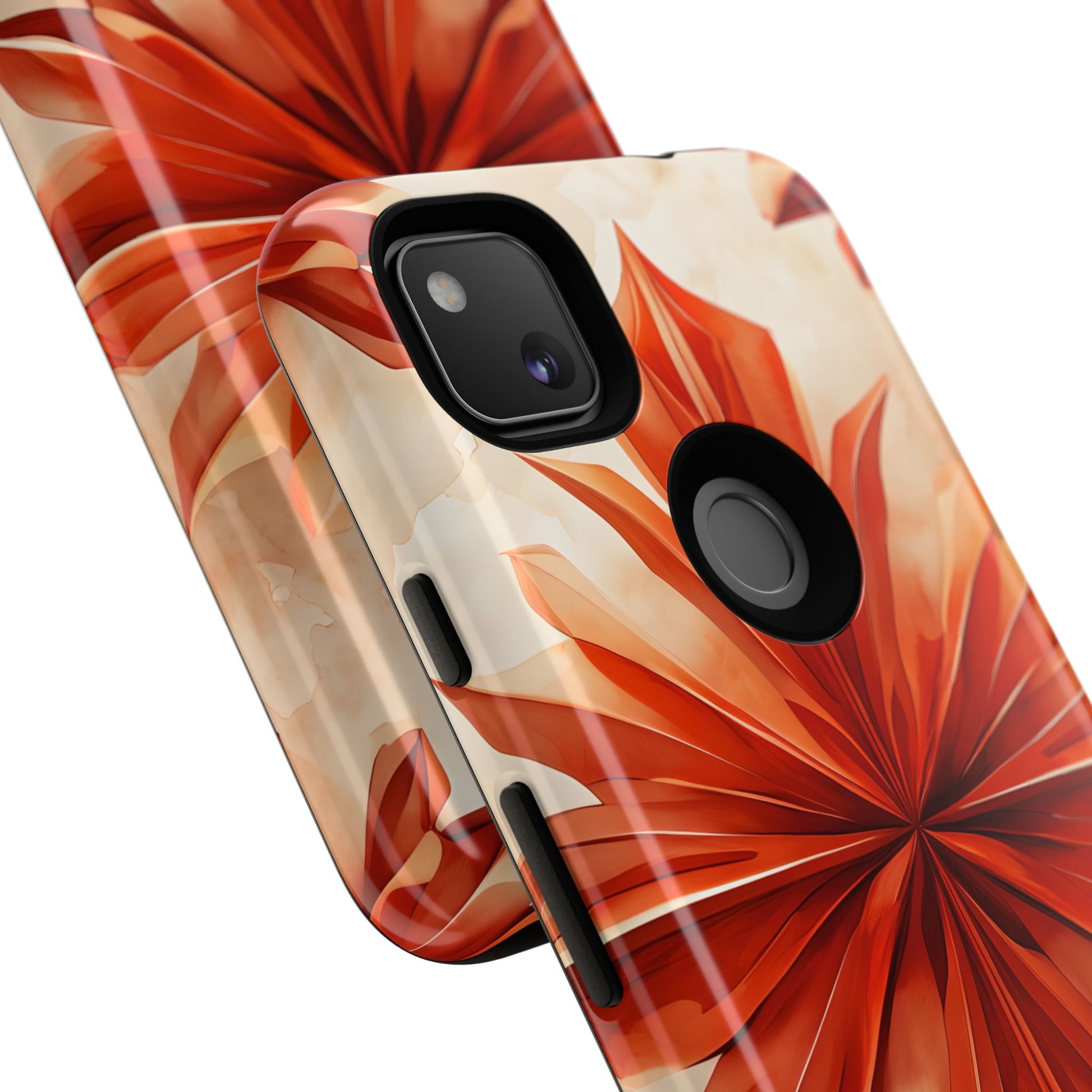 Sunset Fleur Google Pixel 4a - Kaleidoscope Collection of MagSafe Compatible - Vibrant Sunset Flower Design
