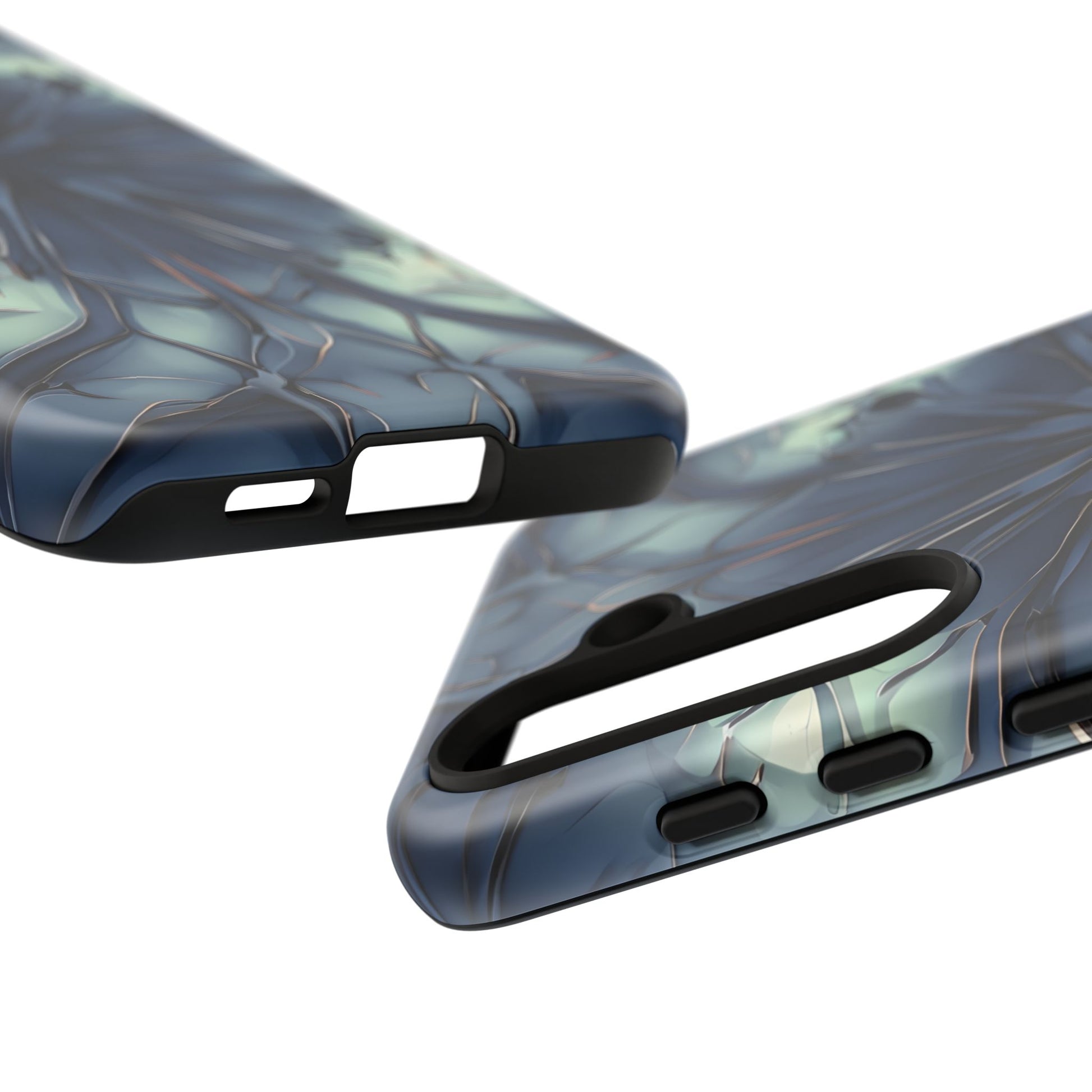 Indigo Mosaic - Artistic Kaleidoscope Collection Artistic Floral - Samsung Galaxy S24 Tough Phone Case - Bold Blue Symmetrical Design