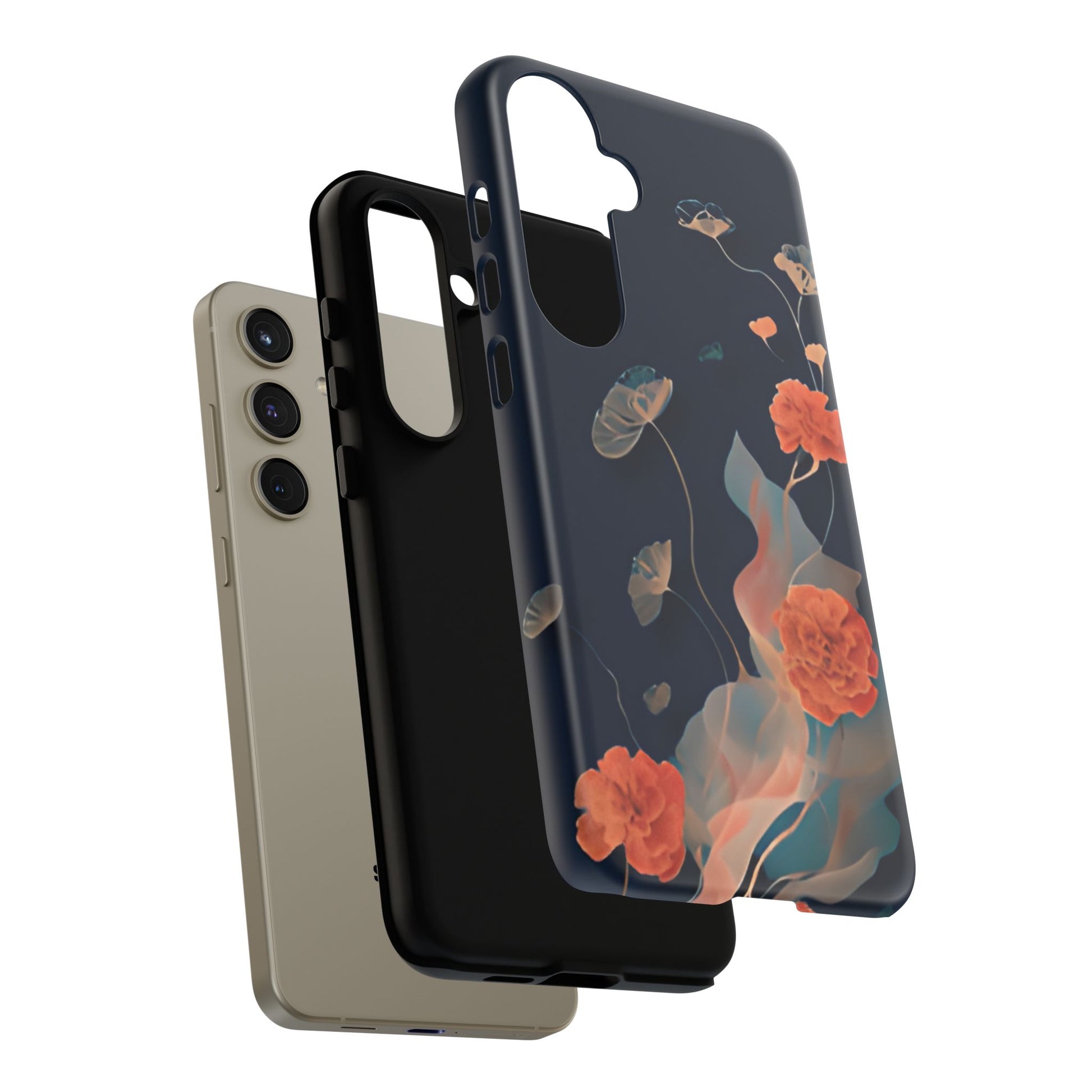 Lotus Reverie - Elegant Artistic Floral Samsung Galaxy S24 Plus Tough Phone Case - Painterly Lotus Blossom Design