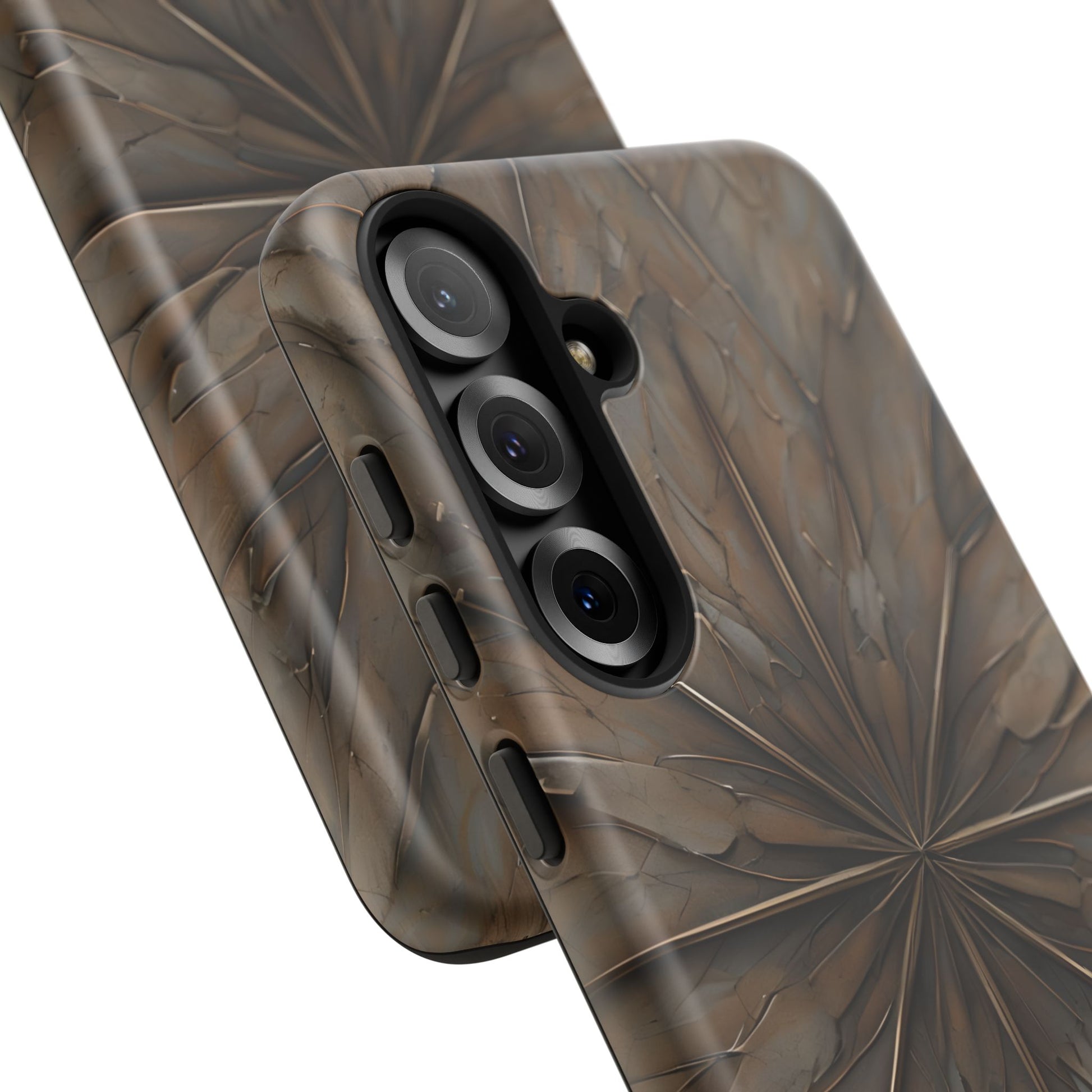 Earthstone Mandala - Kaleidoscope Collection Artistic Taupe Burst - Samsung Galaxy S25 Plus Tough Phone Case