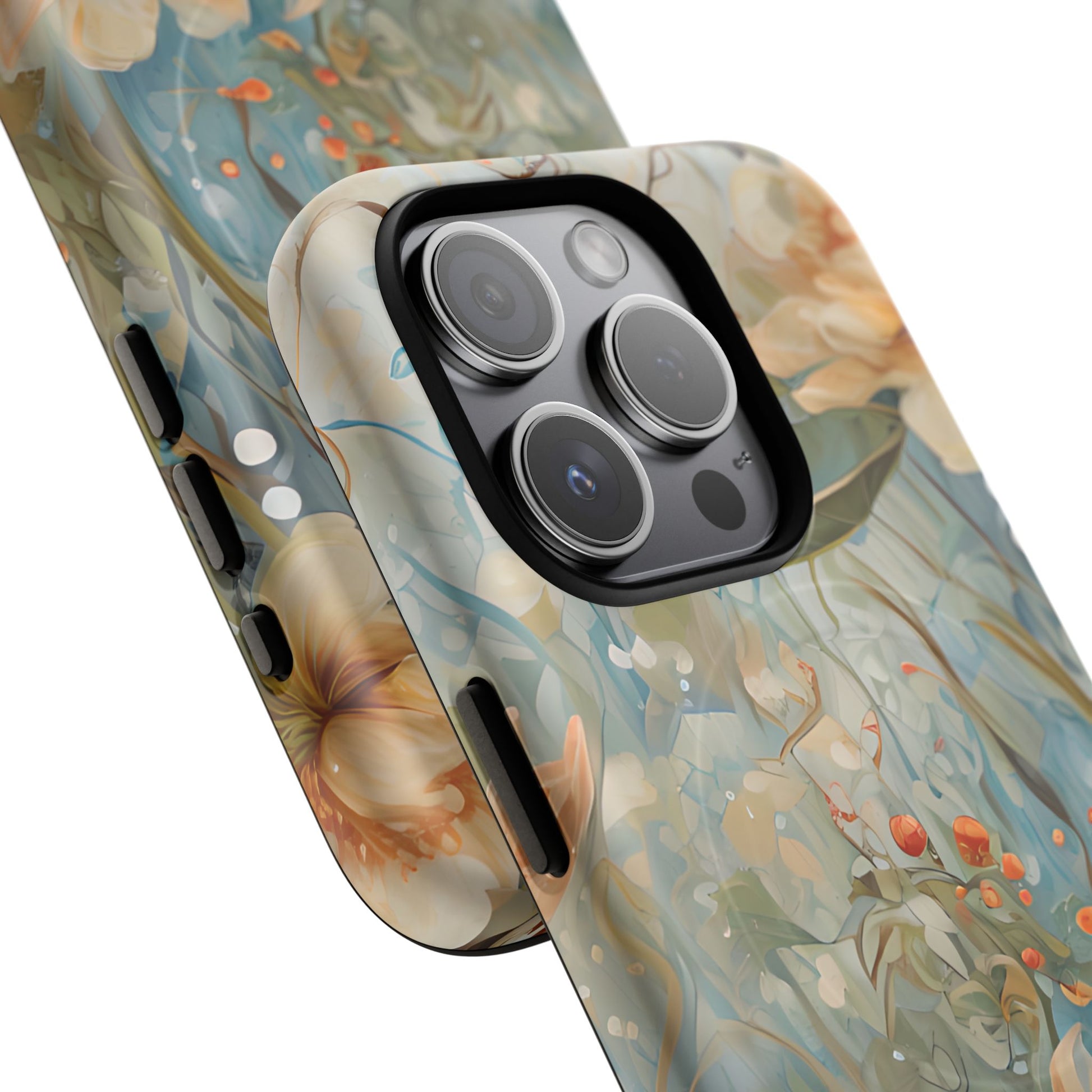 Waterlily Dreamscape - Artistic Floral iPhone 15 Pro MagSafe Phone Case -Waterlily & Lotus Design