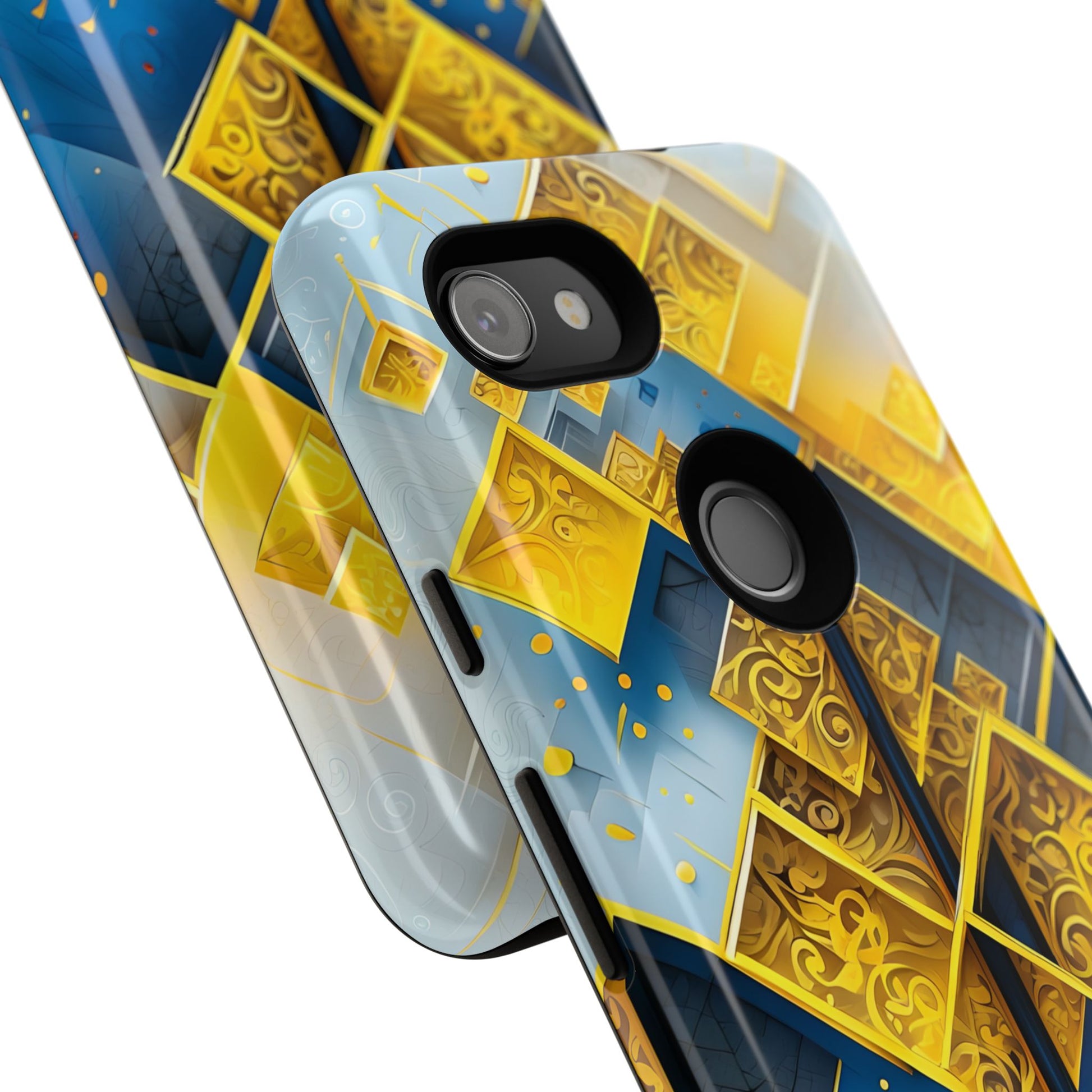 Golden Ascent Luxe Geometric Google Pixel 3a Tough Case - Elegant Abstract Gold Design