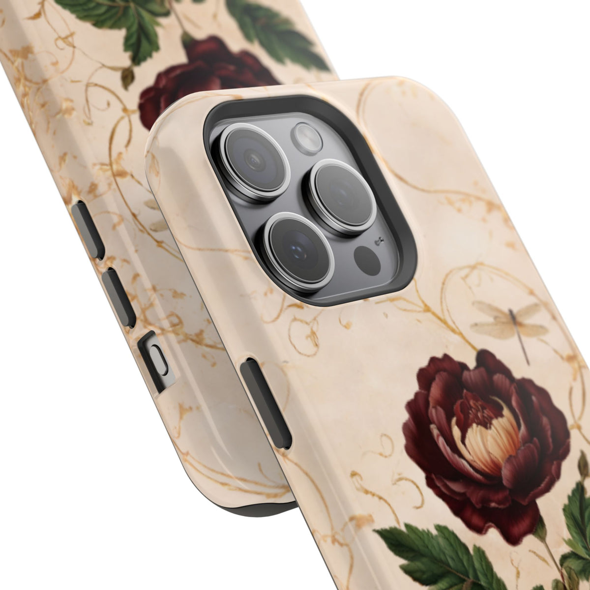 Vintage Burgundy Rose iPhone MagSafe Case
