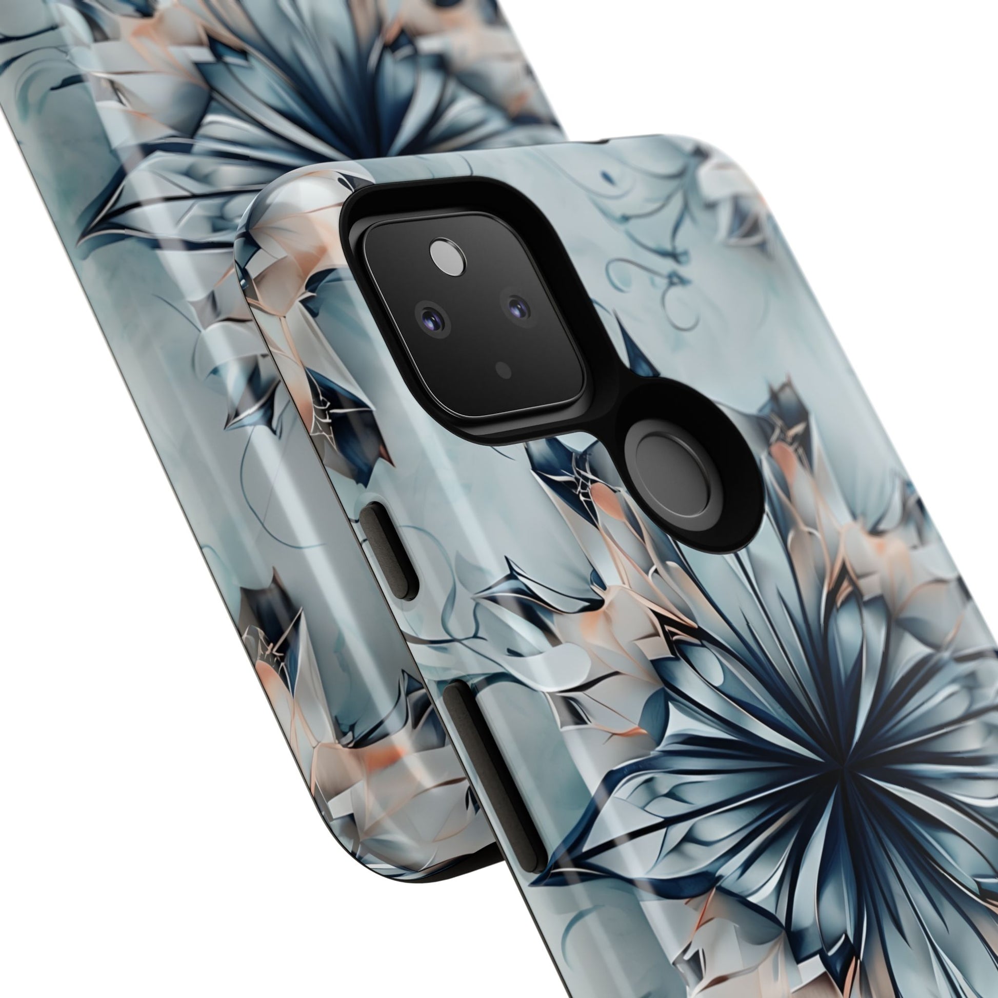 Indigo Mirage - Artistic Kaleidoscope Collection Artistic Floral - Google Pixel 4a 5G Tough Phone Case - Bold Indigo Symmetrical Design