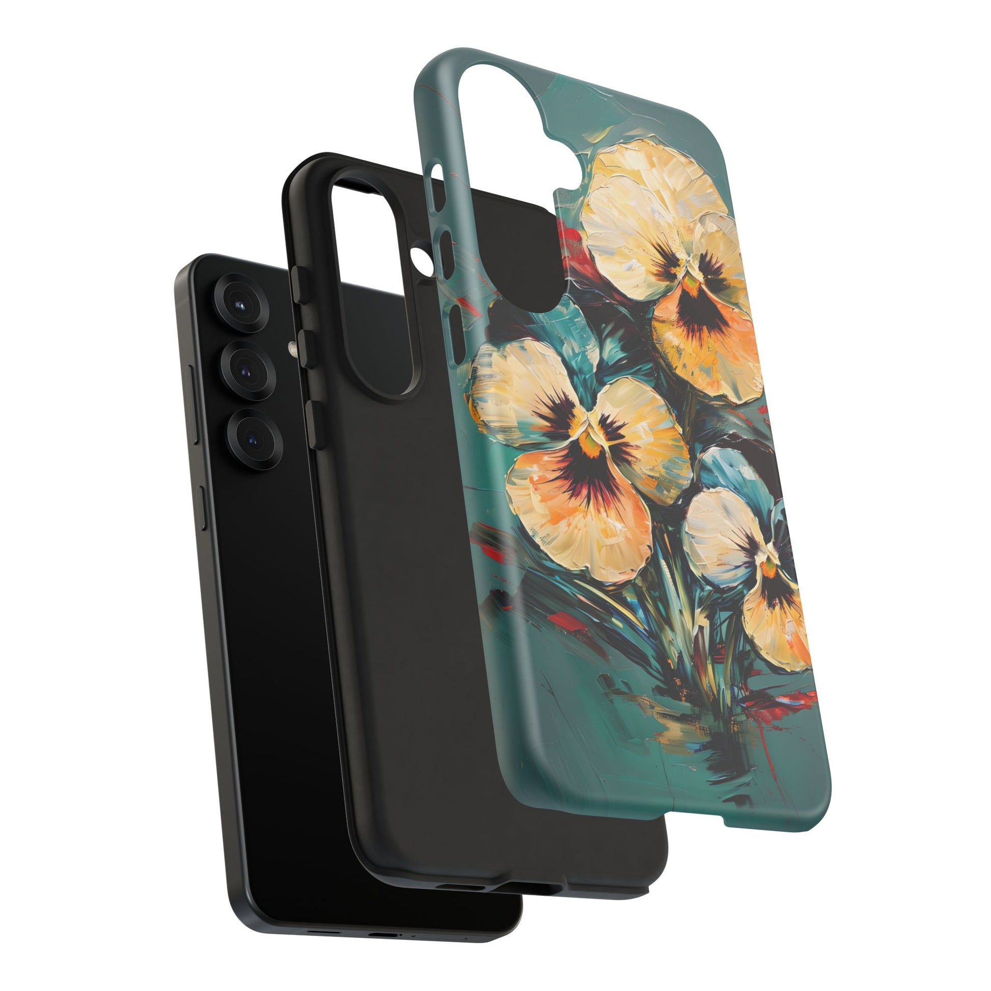 Golden Pansy Cascade Case for Samsung Galaxy S25 Plus - Premium Shockproof Designer Phone Cover