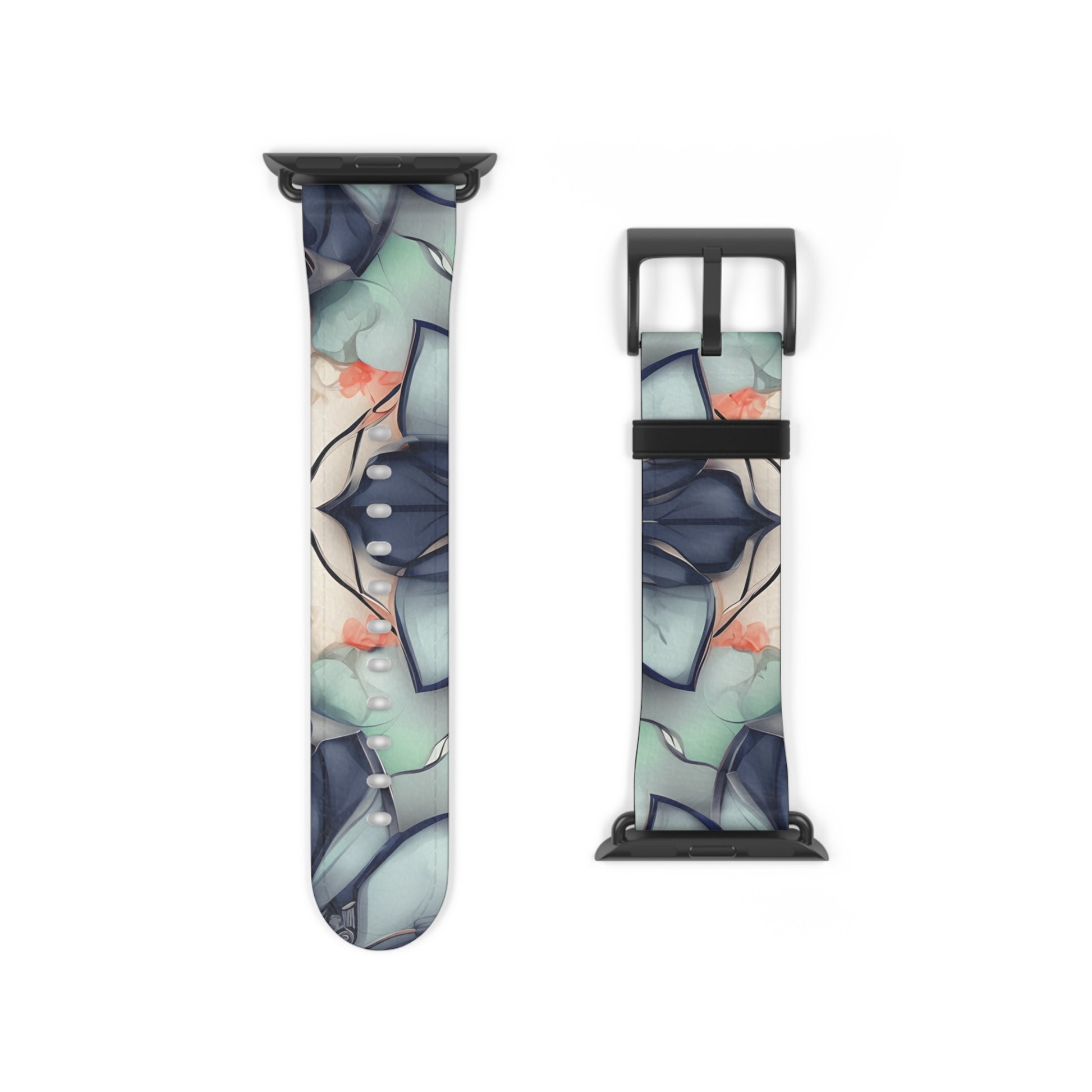 Midnight Mosaic Apple Watch band strap with black clasp displaying abstract geometric mosaic design