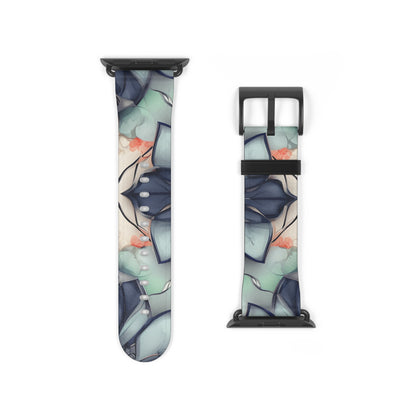 Midnight Mosaic Apple Watch band strap with black clasp displaying abstract geometric mosaic design
