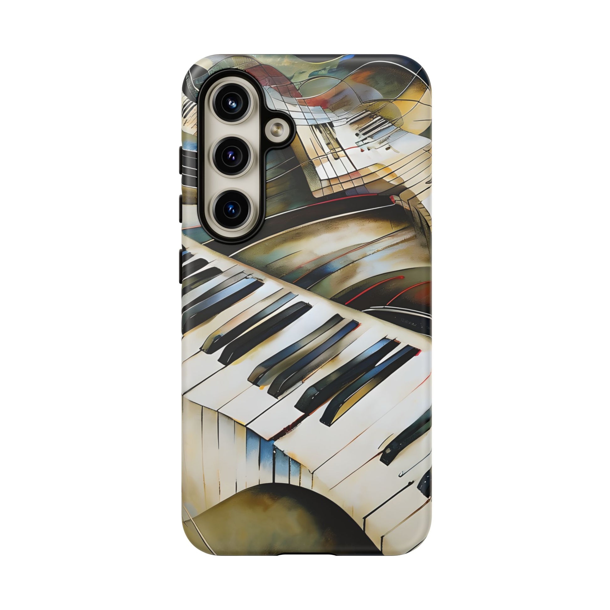Ivory Cascade Abstract Keyboard Music Tough Case for Samsung Galaxy S24- Shockproof Phone Cover