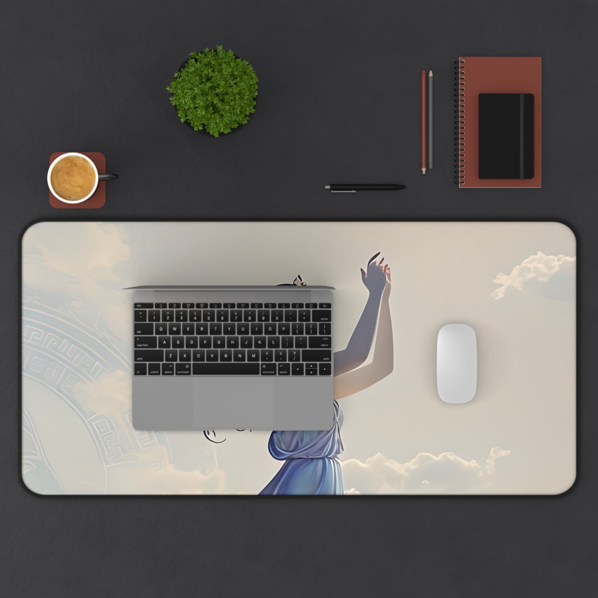 Moonlit Ascent Desk Mat - Premium Office Desk Pad, 3 Sizes Available, Artistic Workspace Protection