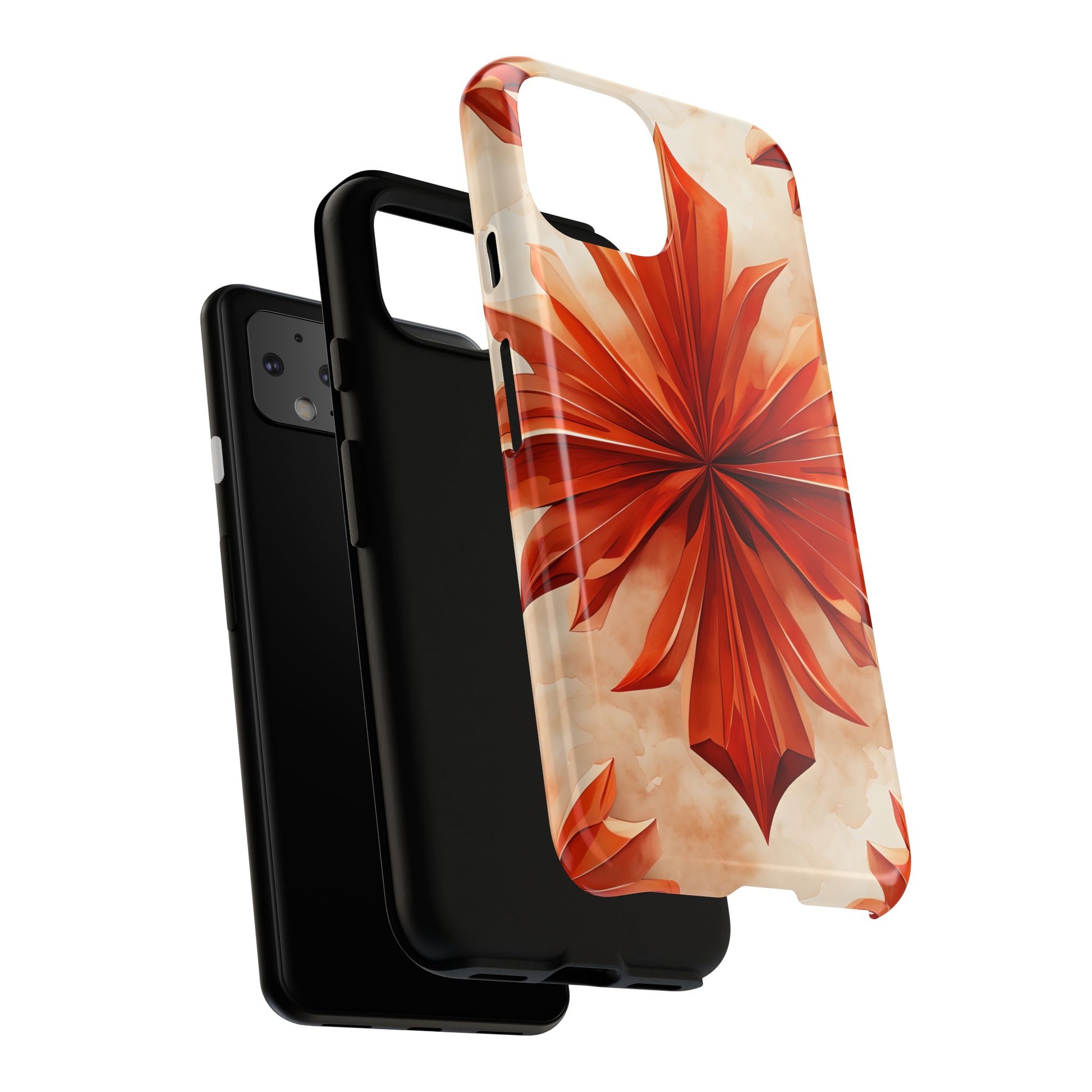 Sunset Fleur Google Pixel 4- Kaleidoscope Collection of MagSafe Compatible - Vibrant Sunset Flower Design