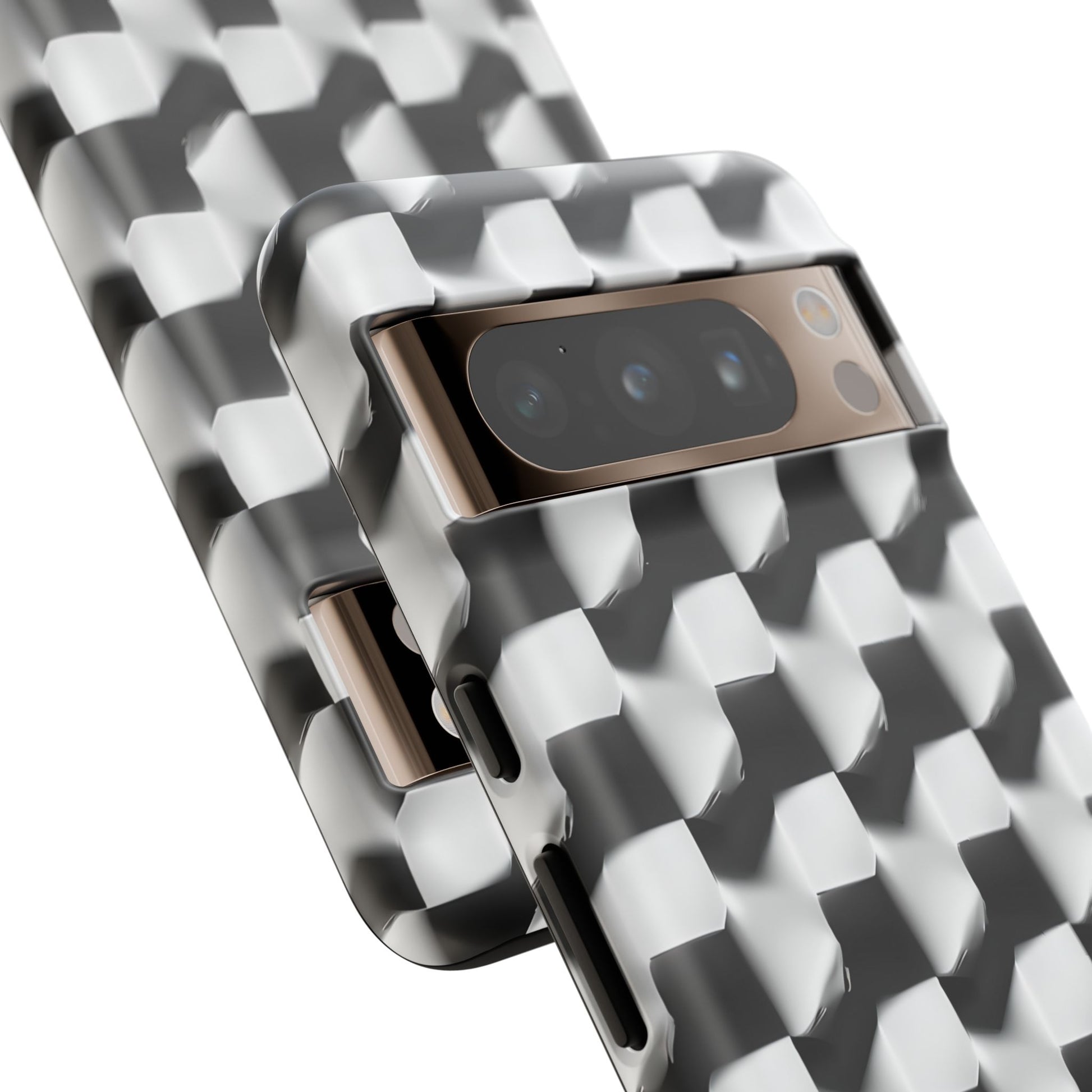 Monochrome Grid Tough Case for Google Pixel 8 Pro - Classic Checkerboard, Black & White, Minimalist Trend