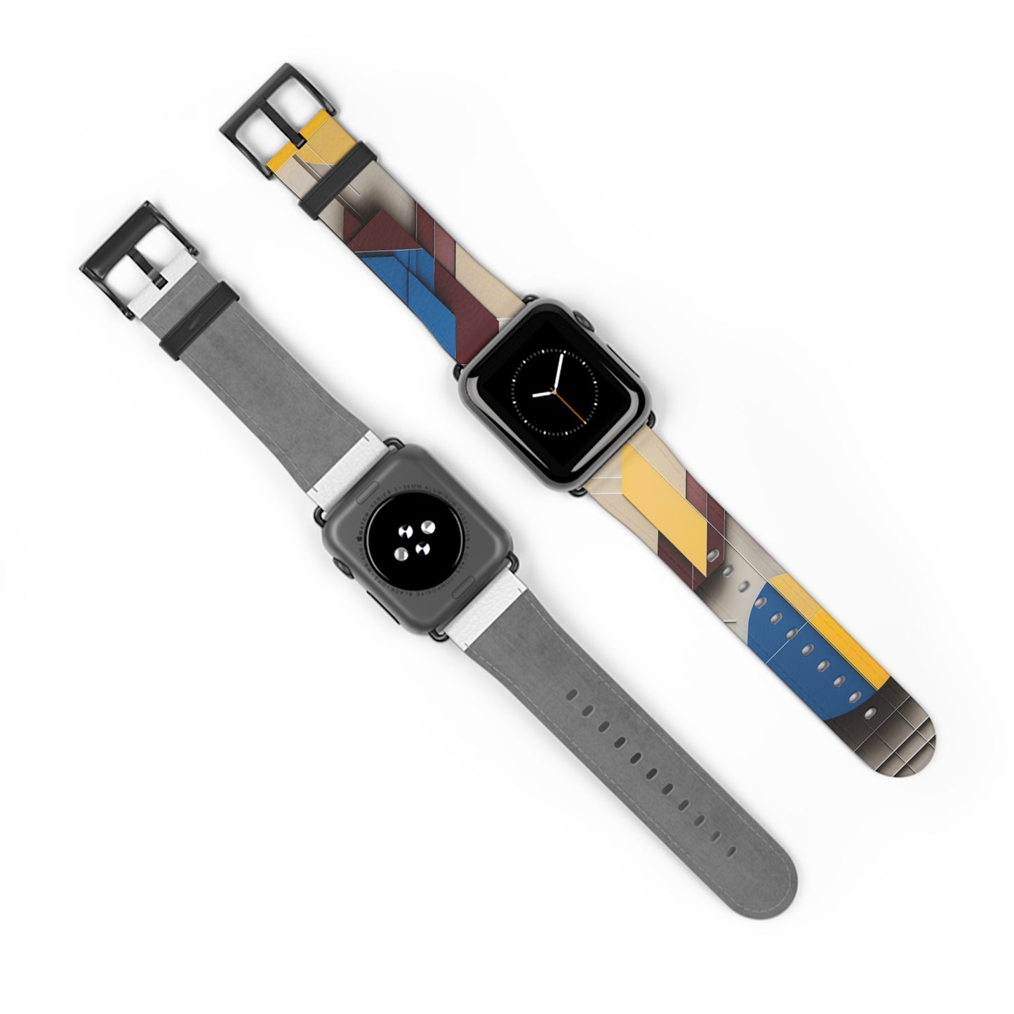 Chromatic Construct Apple Watch Band - Modern Geometric Art, Bouhaus Inspired Strap