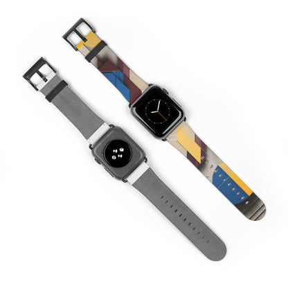 Chromatic Construct Apple Watch Band - Modern Geometric Art, Bouhaus Inspired Strap