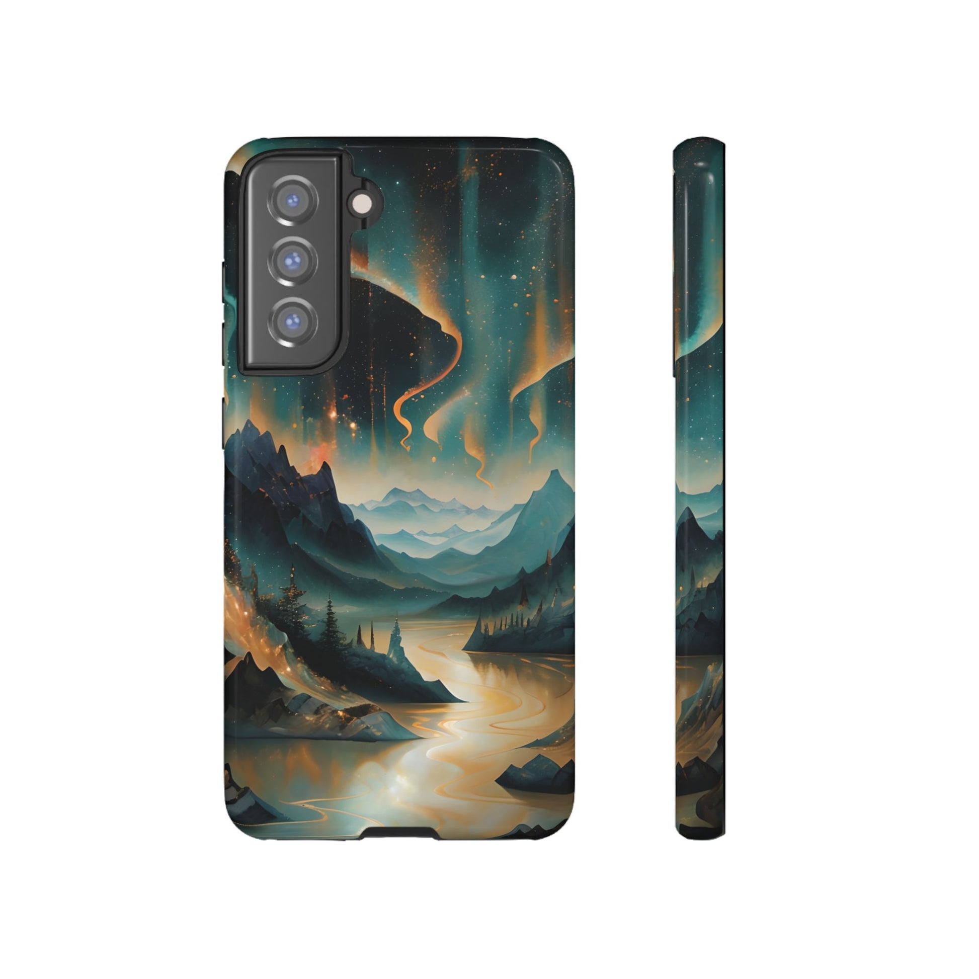 Aurora Dreamscape Samsung Galaxy S21 FE Tough Case - Artistic Northern Lights Cover - Premium Abstract Design