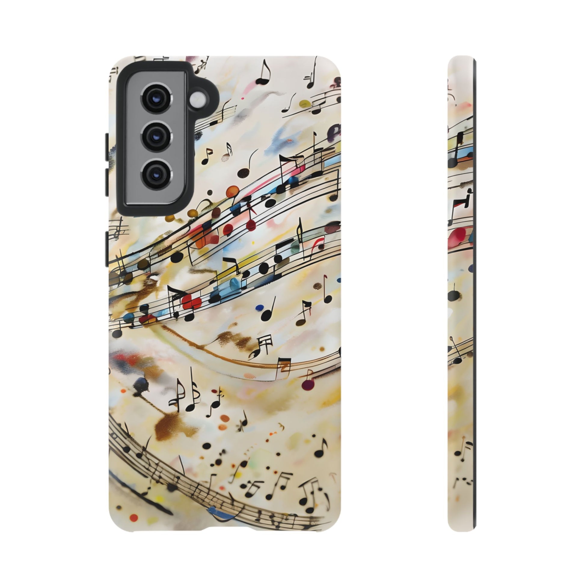 Melodic Flow Abstract Music Notes Tough Case for Samsung Galaxy S21- Premium Shockproof Designer Phone Cover
