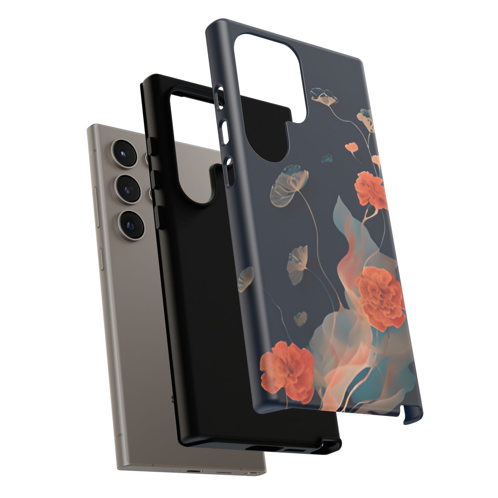 Lotus Reverie - Elegant Artistic Floral Samsung Galaxy S24 Ultra Tough Phone Case - Painterly Lotus Blossom Design