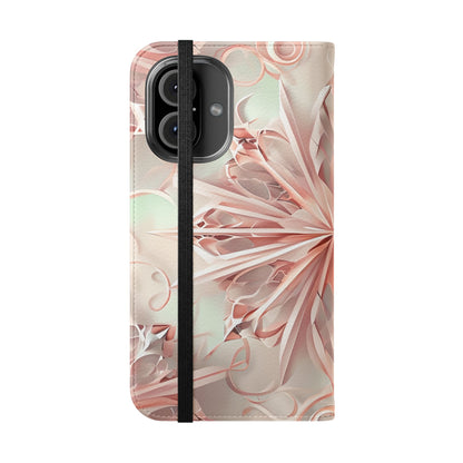 Blush Frost - Abstract Wallet Phone Case for iPhone
