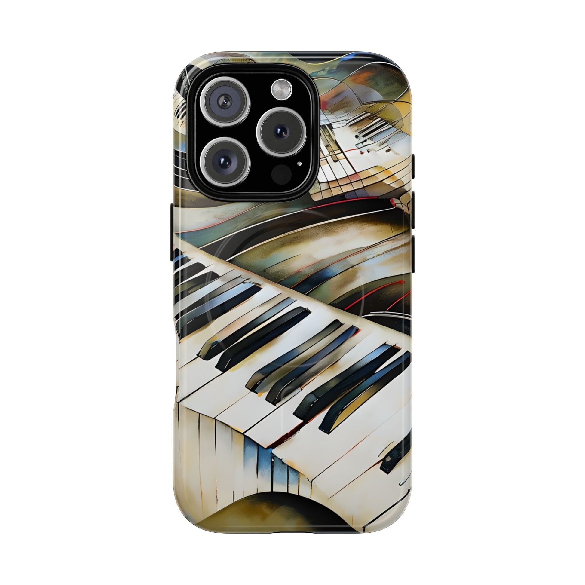 Ivory Cascade Abstract Keyboard Music iPhone 16 Pro MagSafe Case