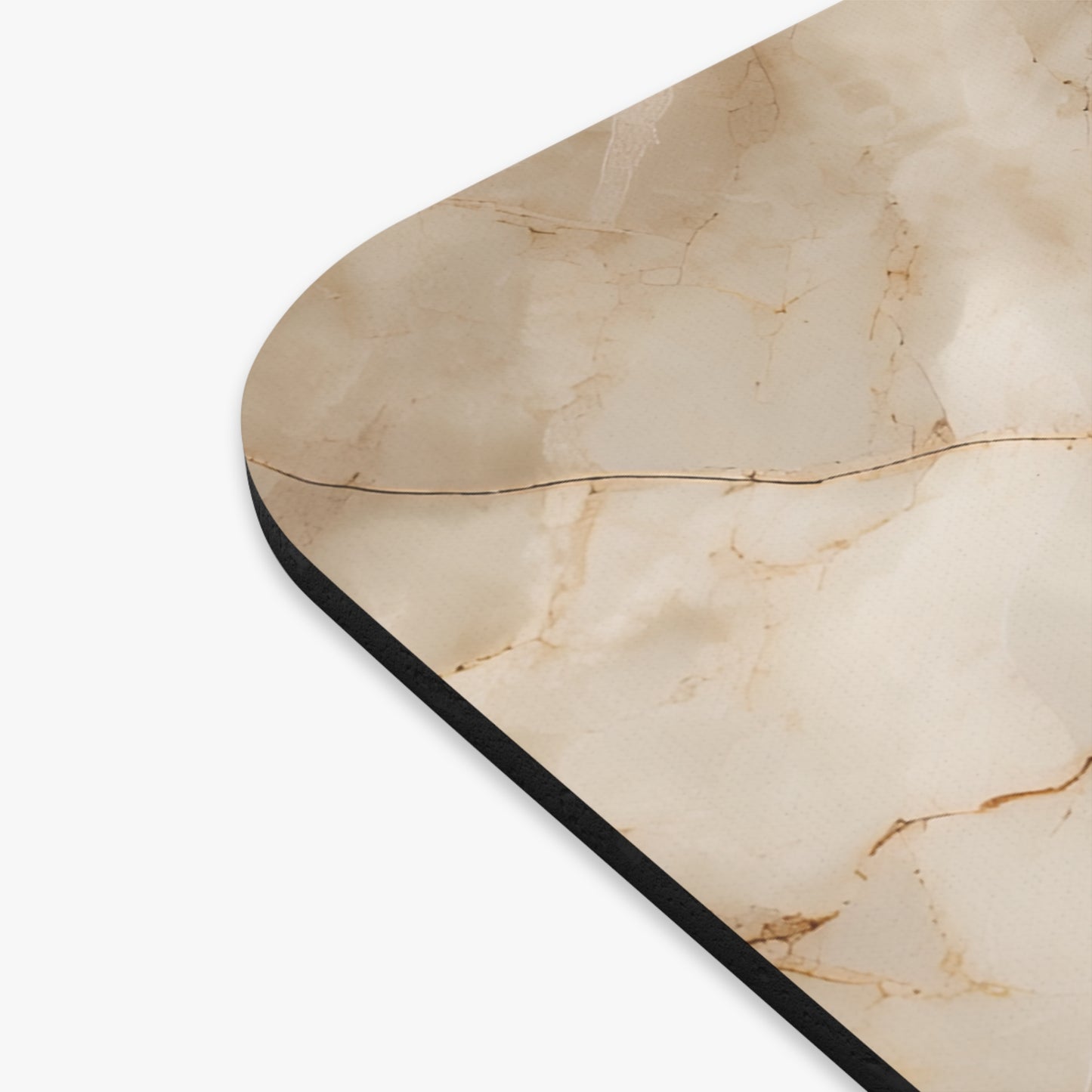 Close-up of Parchment Mist mouse pad showing printed marble design detail