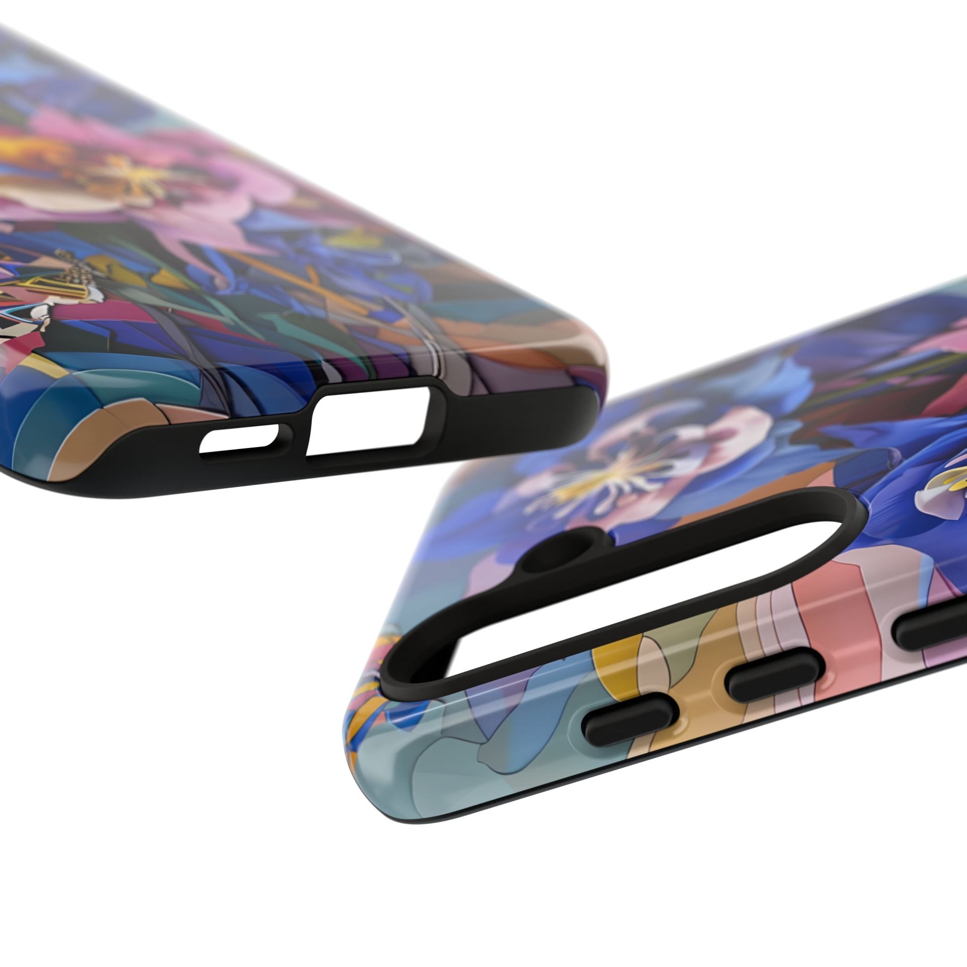 Blue Columbine Carnivale - Artistic Floral & Butterfly Samsung S24 Tough Phone Case - Vibrant Botanical Design