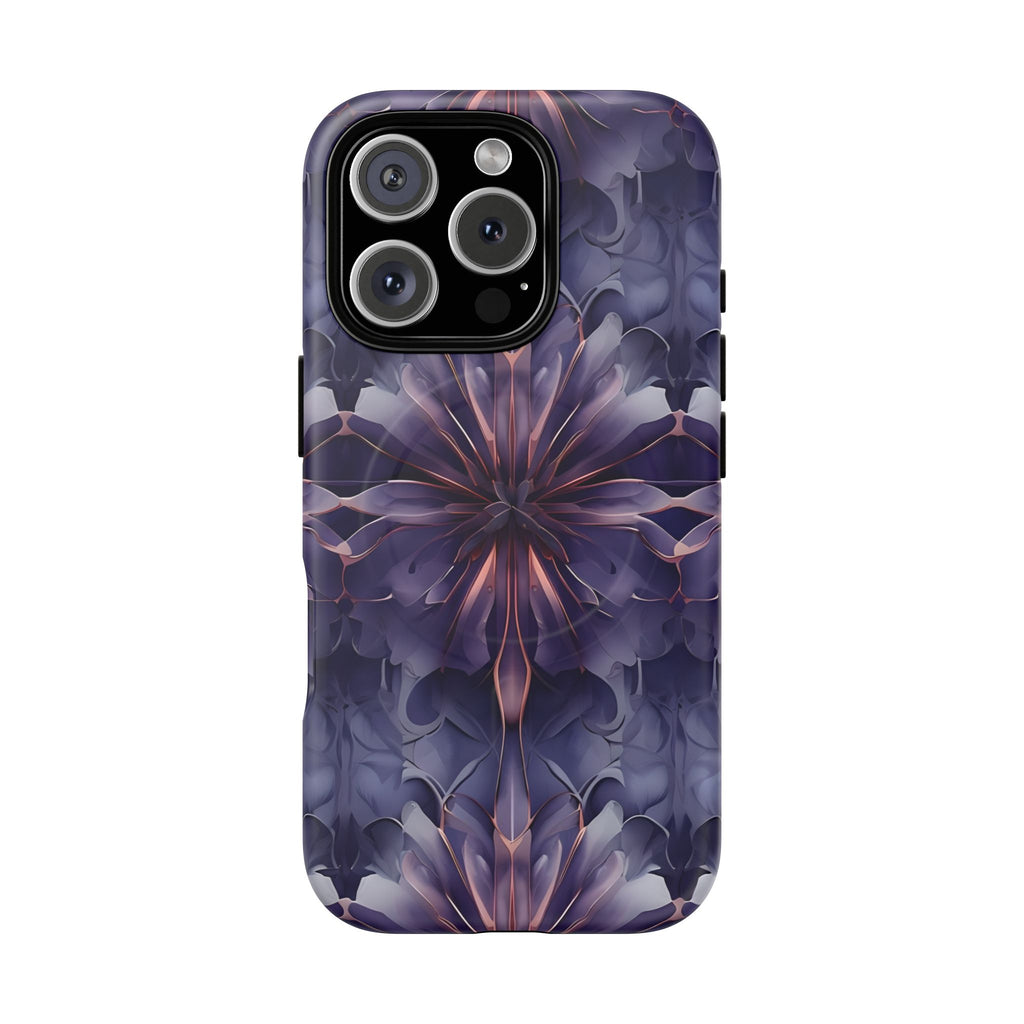 Twilight Tapestry - iPhone 16 Pro MagSafe Phone Case - Purple Kaleidoscope Design