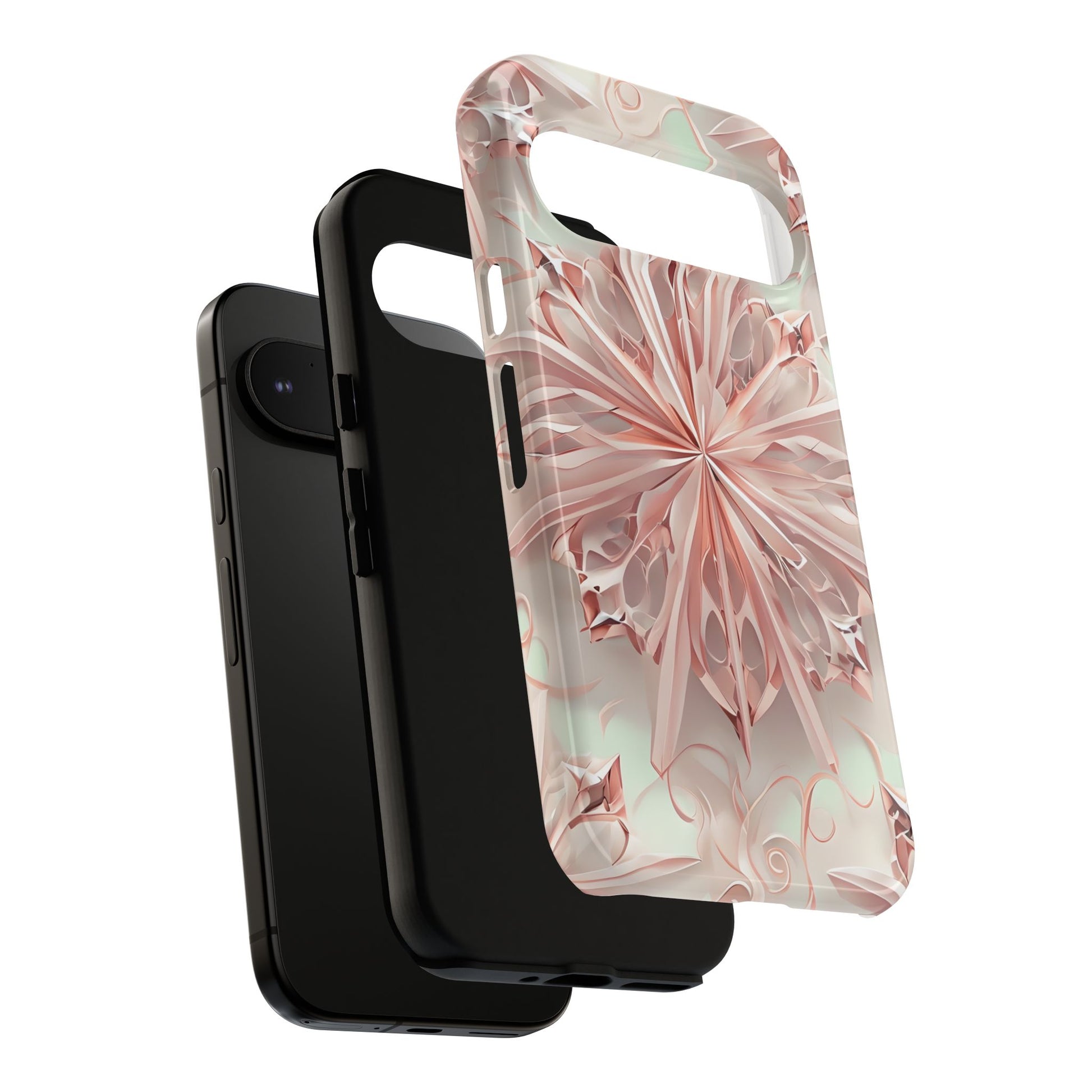 Blush Frost from our Kaleidoscope Collection - Google Pixel 9 Pro tough case - Soft Pink Geometric Floral Design