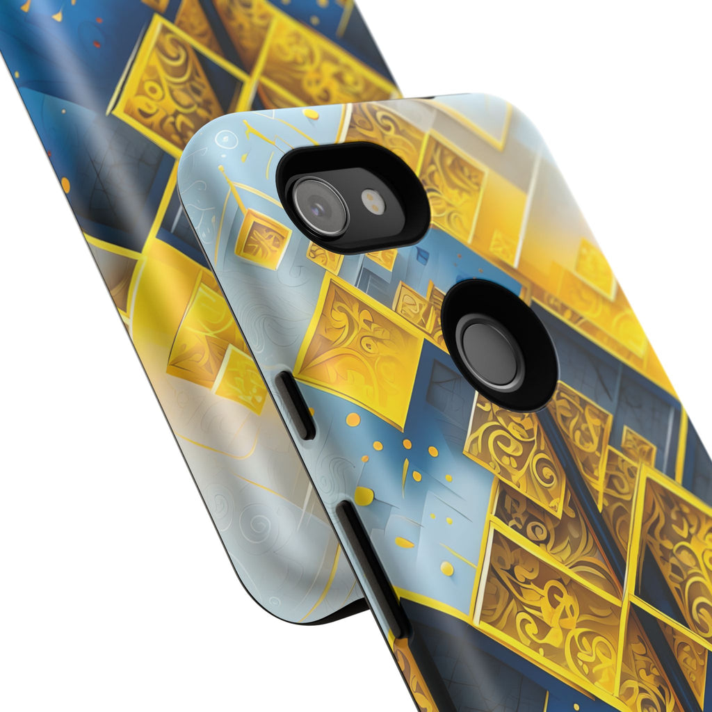 Golden Ascent Luxe Geometric Google Pixel 3a Tough Case - Elegant Abstract Gold Design