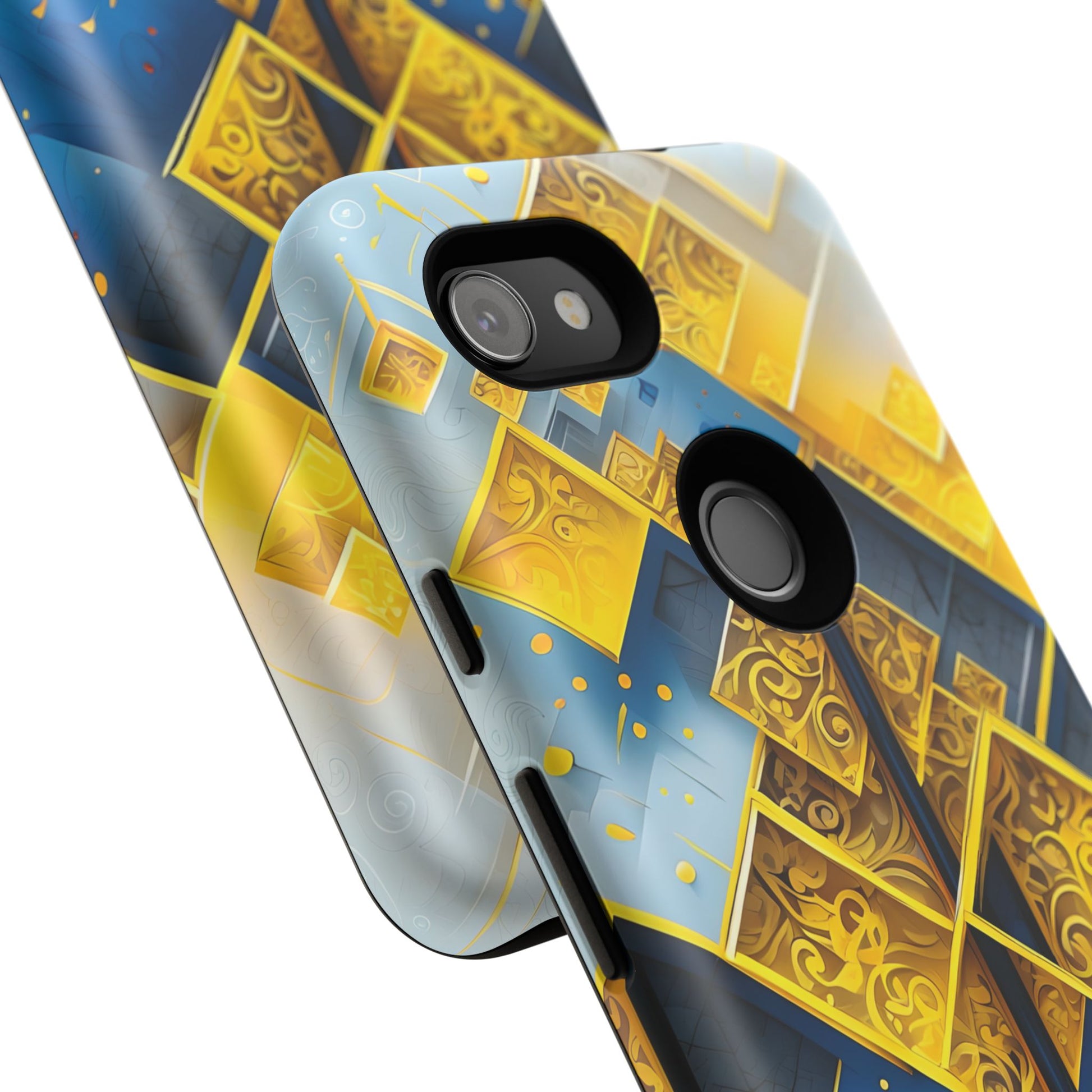 Golden Ascent Luxe Geometric Google Pixel 3a Tough Case - Elegant Abstract Gold Design