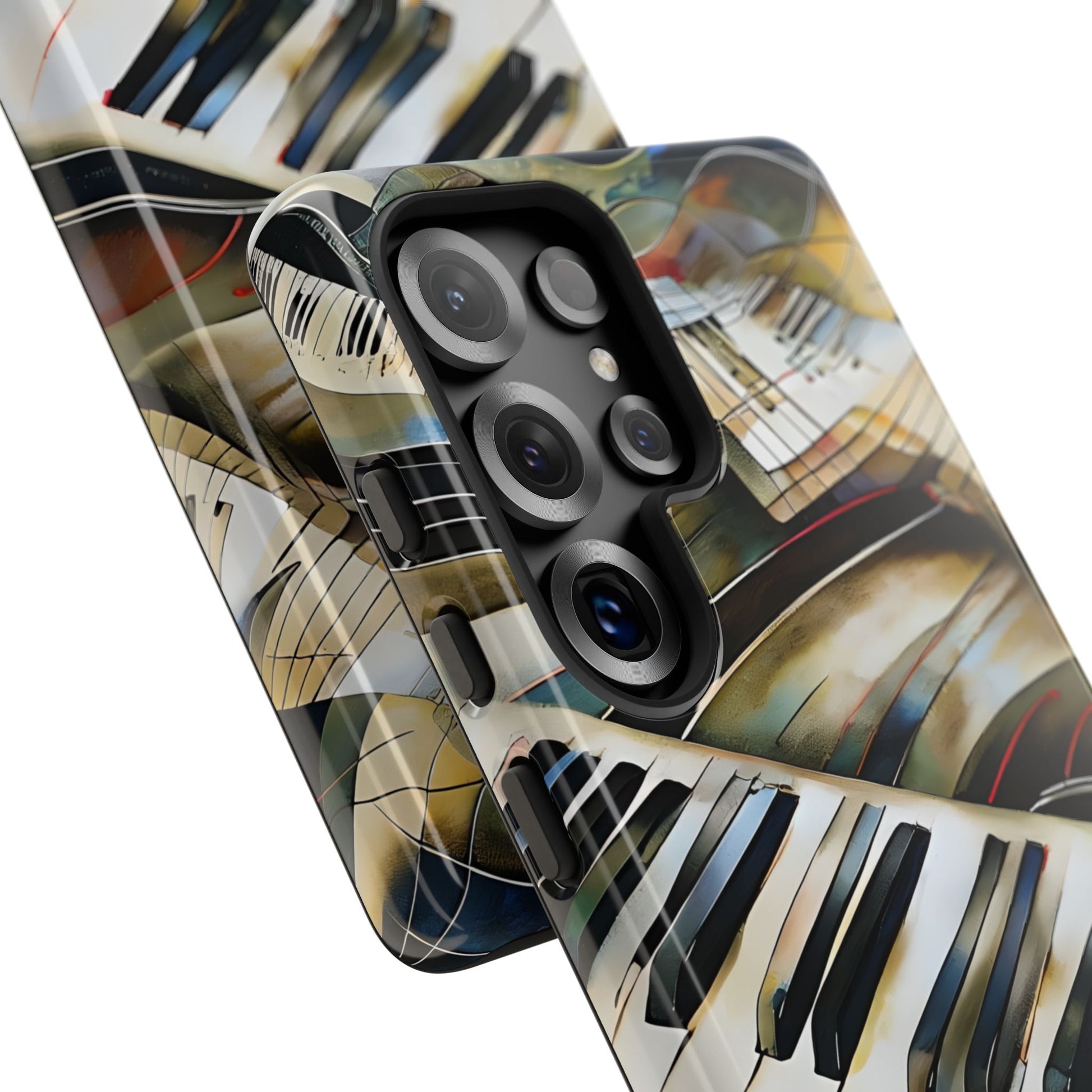 Ivory Cascade Abstract Keyboard Music Tough Case for Samsung Galaxy S25 Ultra - Shockproof Phone Cover