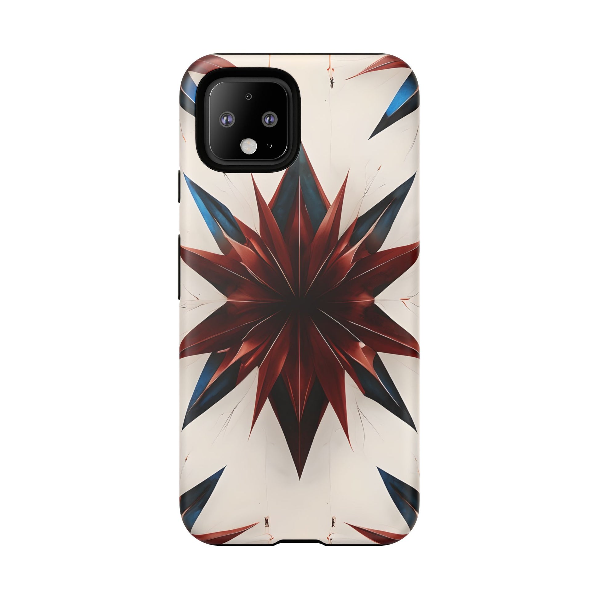 Garnet Starburst - Kaleidoscope Collection Gemstone Floral - Google Pixel 4 Tough Phone Case - Floral Burst Design