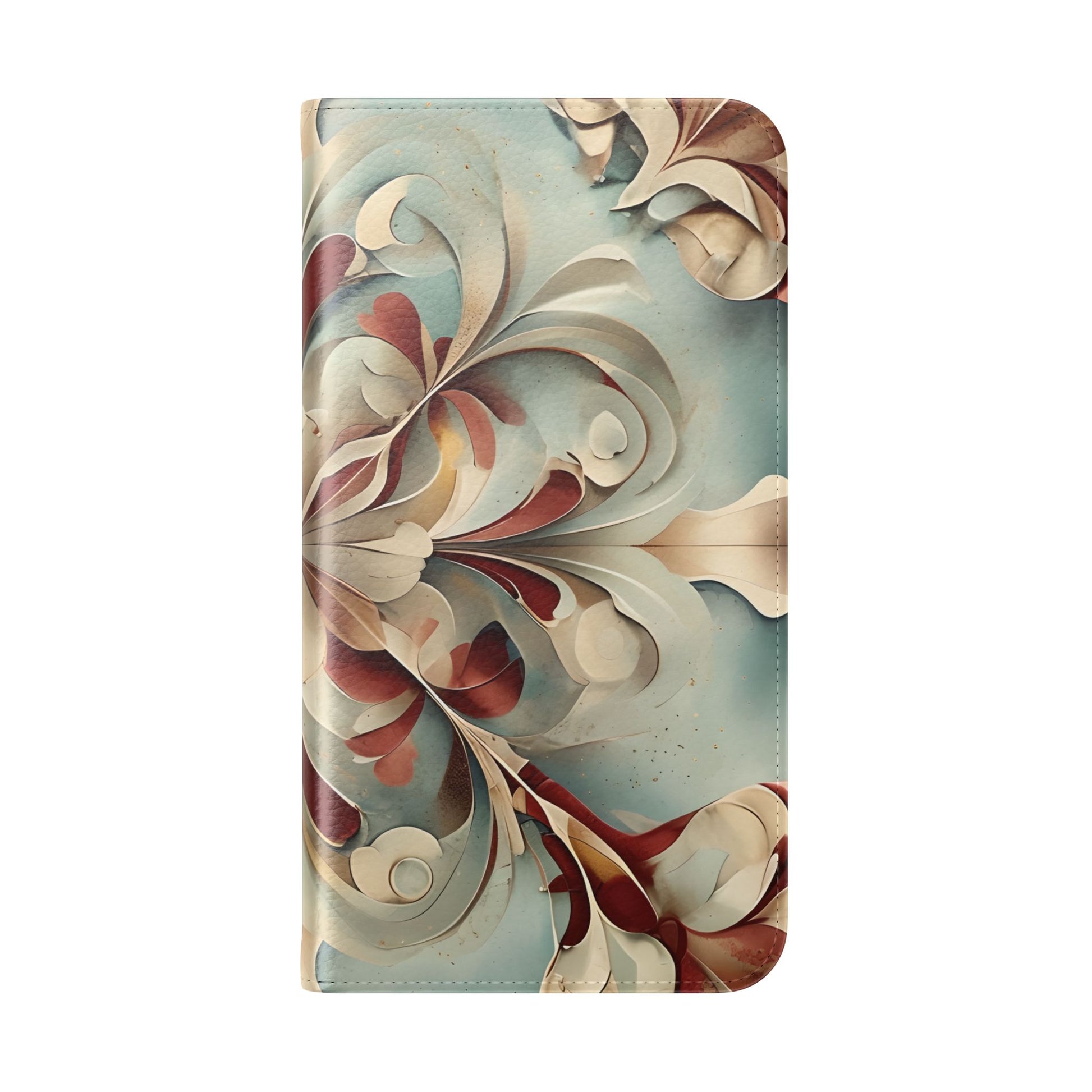 Vintage Baroque Blossom Wallet Phone Case - Elegant Floral Flip Cover for iPhone 14