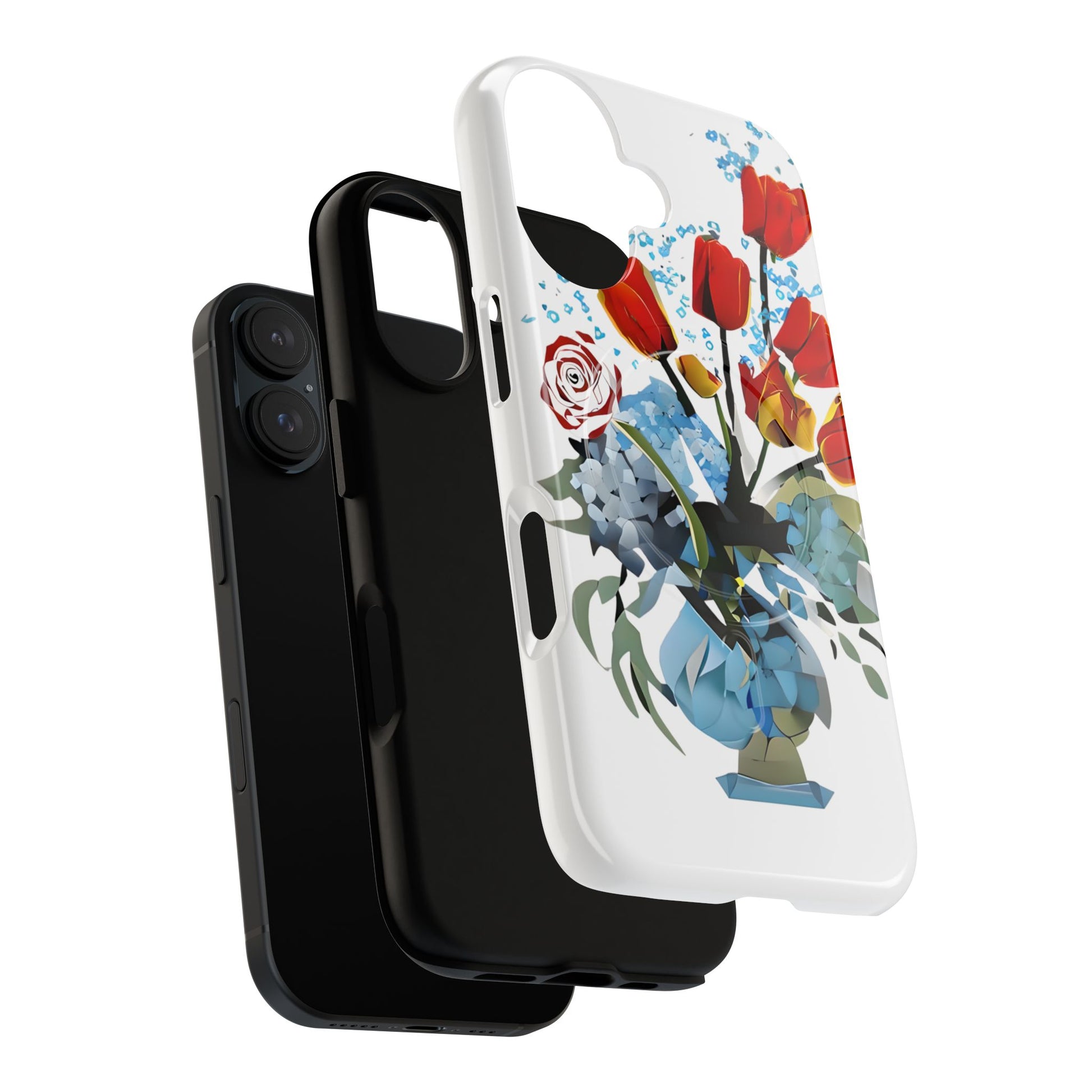 Bouquet Brilliance - Artistic Floral iPhone 16 MagSafe Phone Case - Vibrant Tulip, Rose & Hydrangea Design
