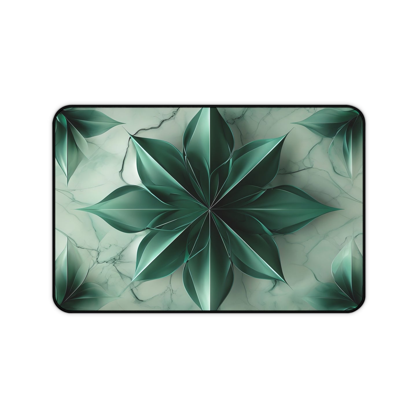 Emerald Bloom Designer Desk Mat - Premium Office Desk Pad, 3 Sizes Available, Artistic Workspace Protection