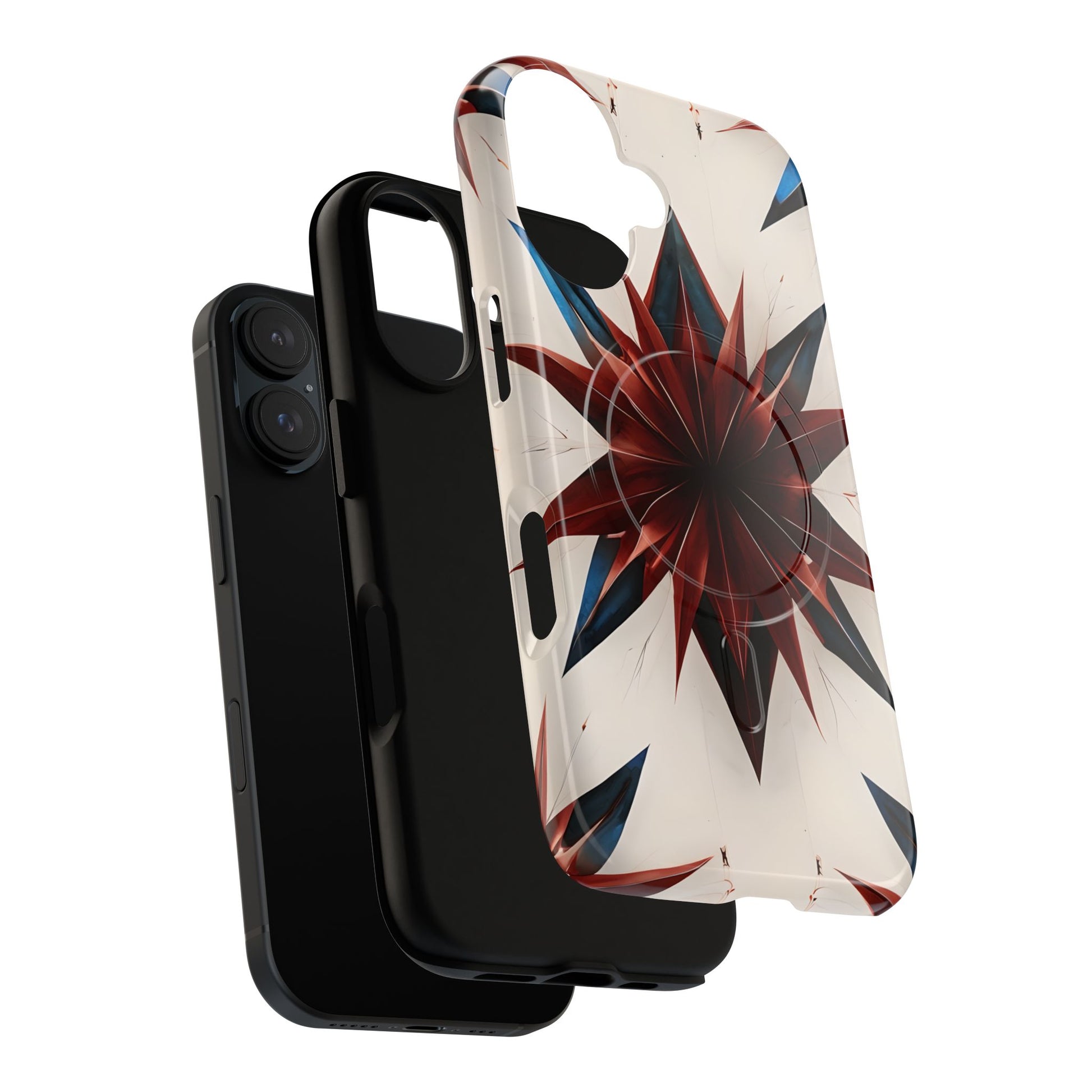 Garnet Starburst - Kaleidoscope Collection Gemstone Floral - iPhone 16 MagSafe Phone Case -Floral Burst Design