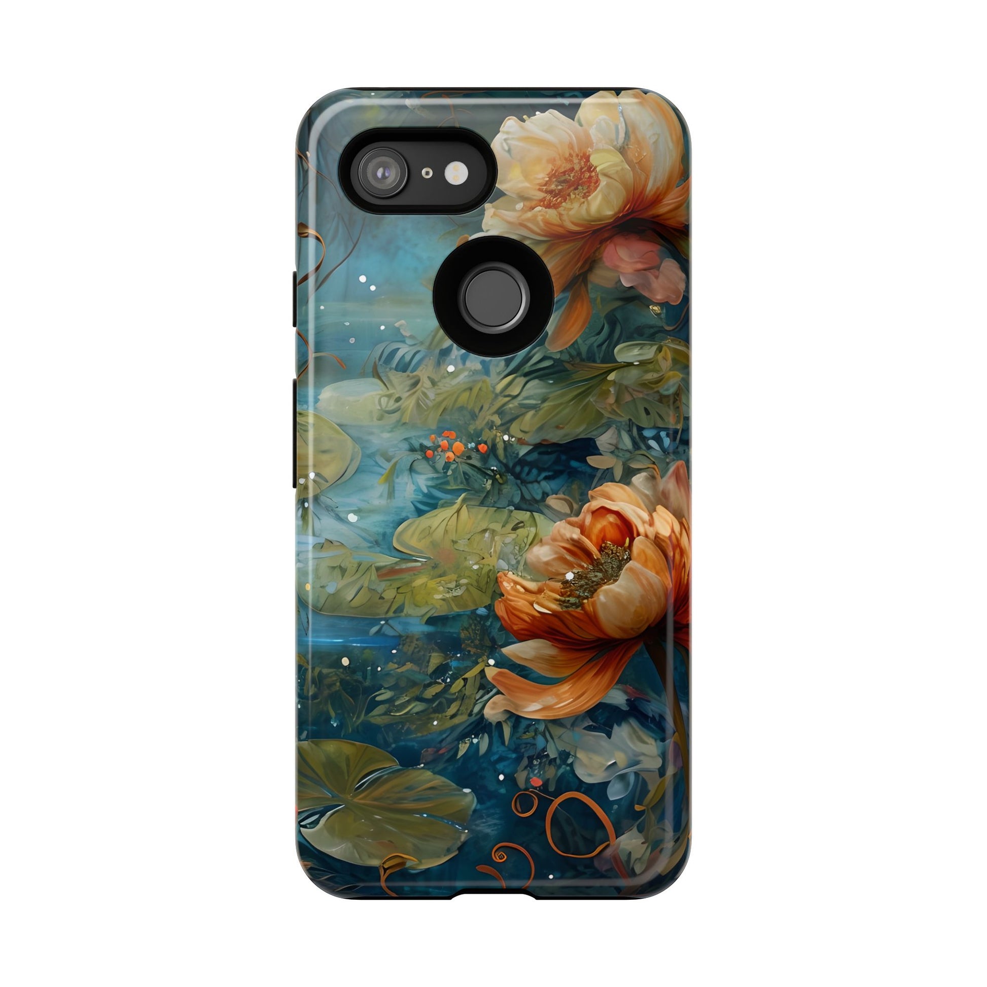 Waterlily Nocturne Tough Case for Google Pixel 3- Premium Artistic Shockproof Cover, Elegant Protective Phone Case