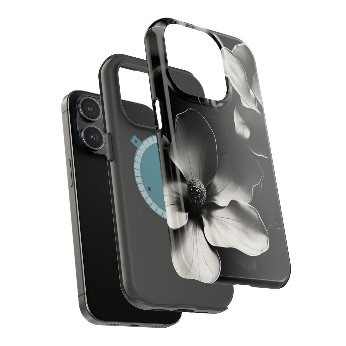 Monochrome Magnolia iPhone MagSafe Case