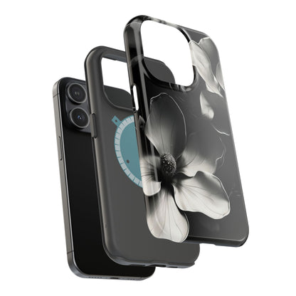 Monochrome Magnolia iPhone MagSafe Case