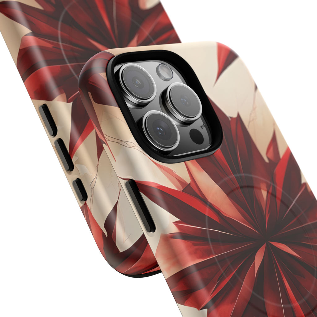 Ruby Compass iPhone 16 Pro Max MagSafe Phone Case - Bold Red Modern Design