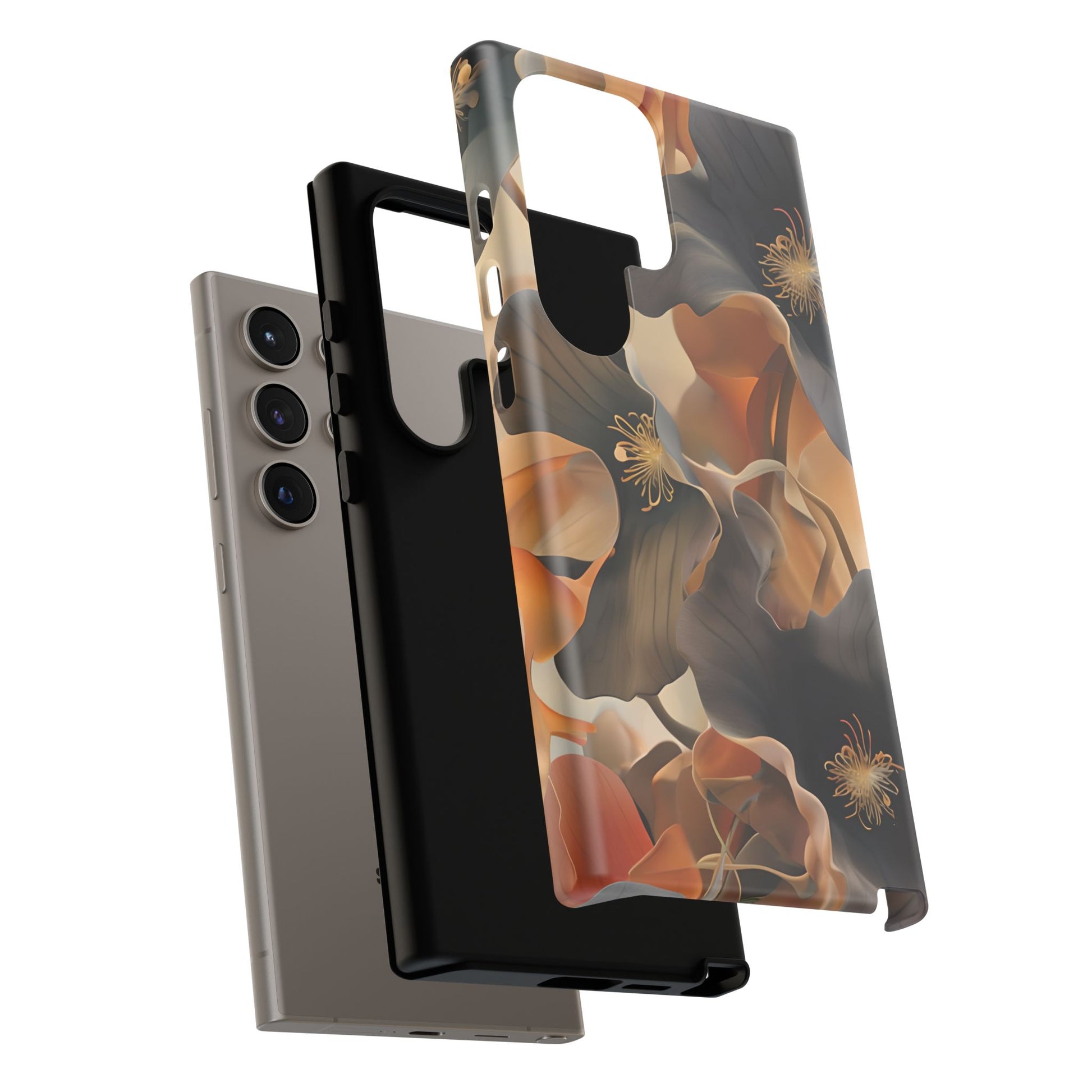 Autumn Ember - Moody Floral Art Samsung Galaxy S24 Ultra Tough Phone Case - Warm Earthy Botanical Design